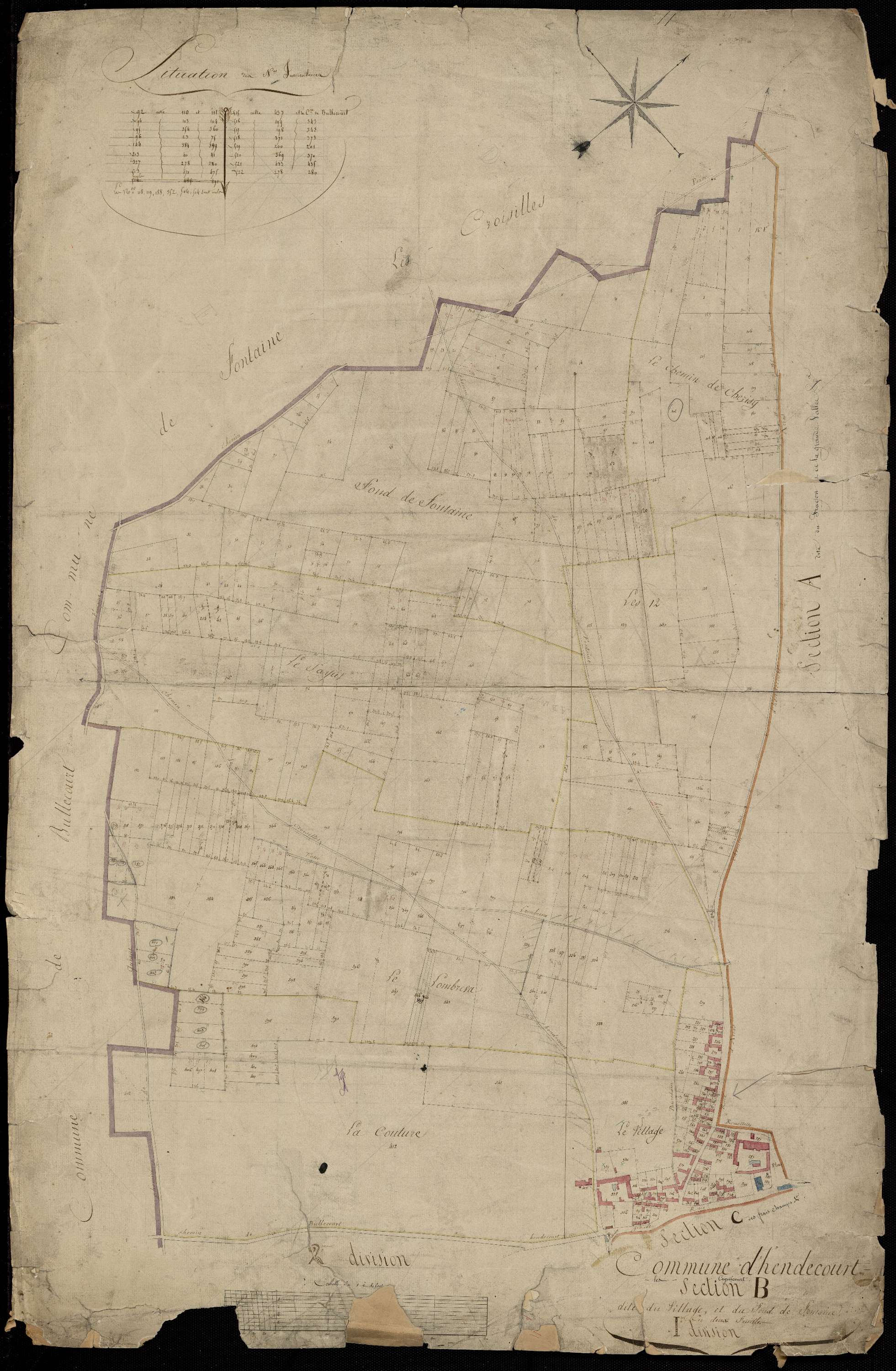 Cagnicourt - Section B, 1re feuille