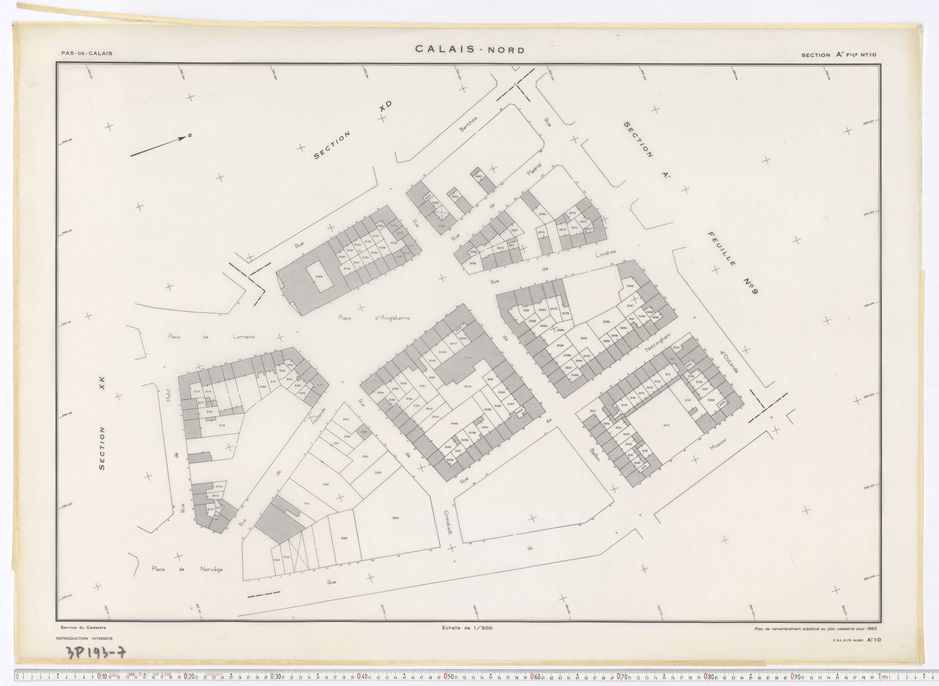 Calais - Section A, feuille 10.