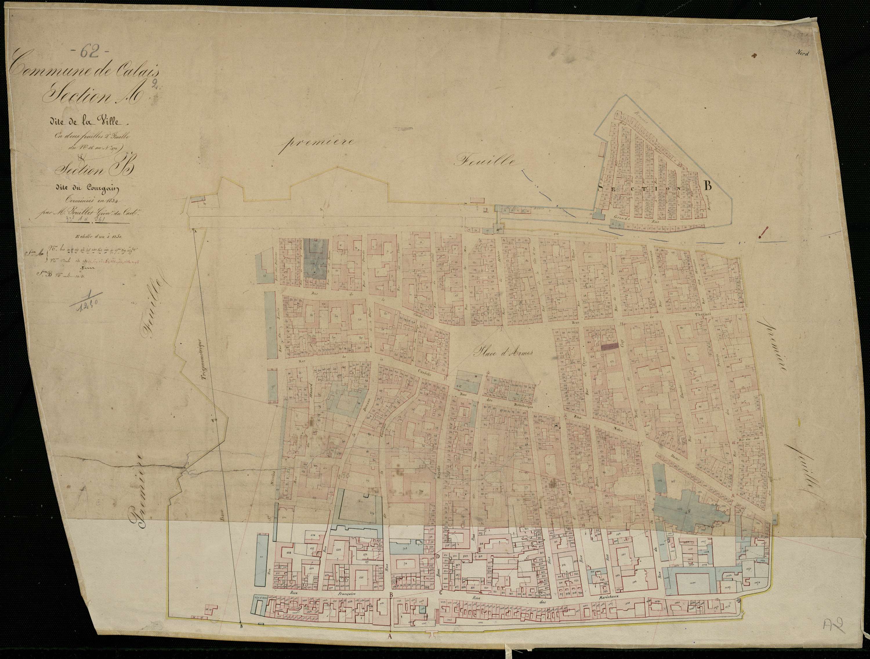 Calais - Section A, 2e feuille , section B