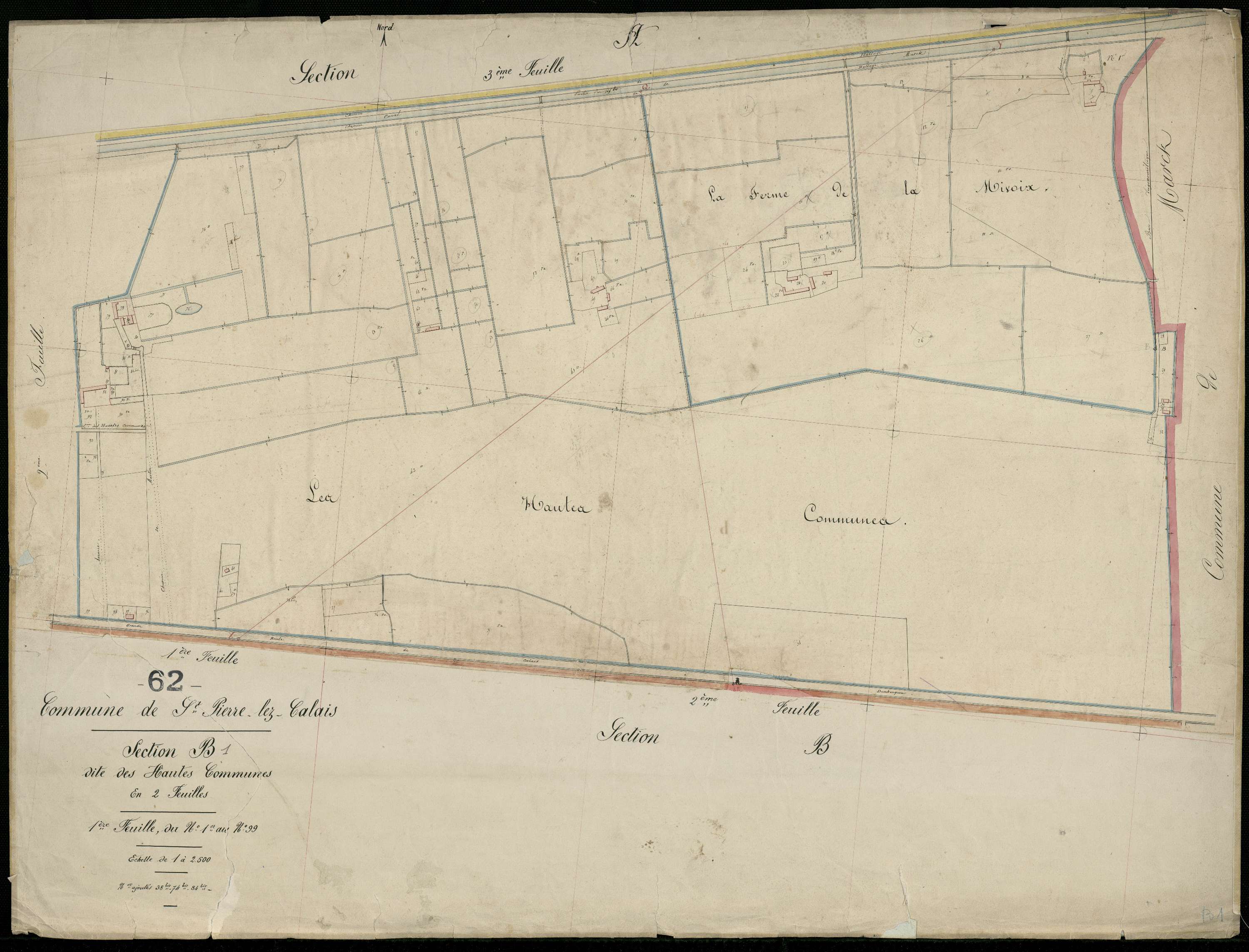 Calais - Section B, 1re feuille