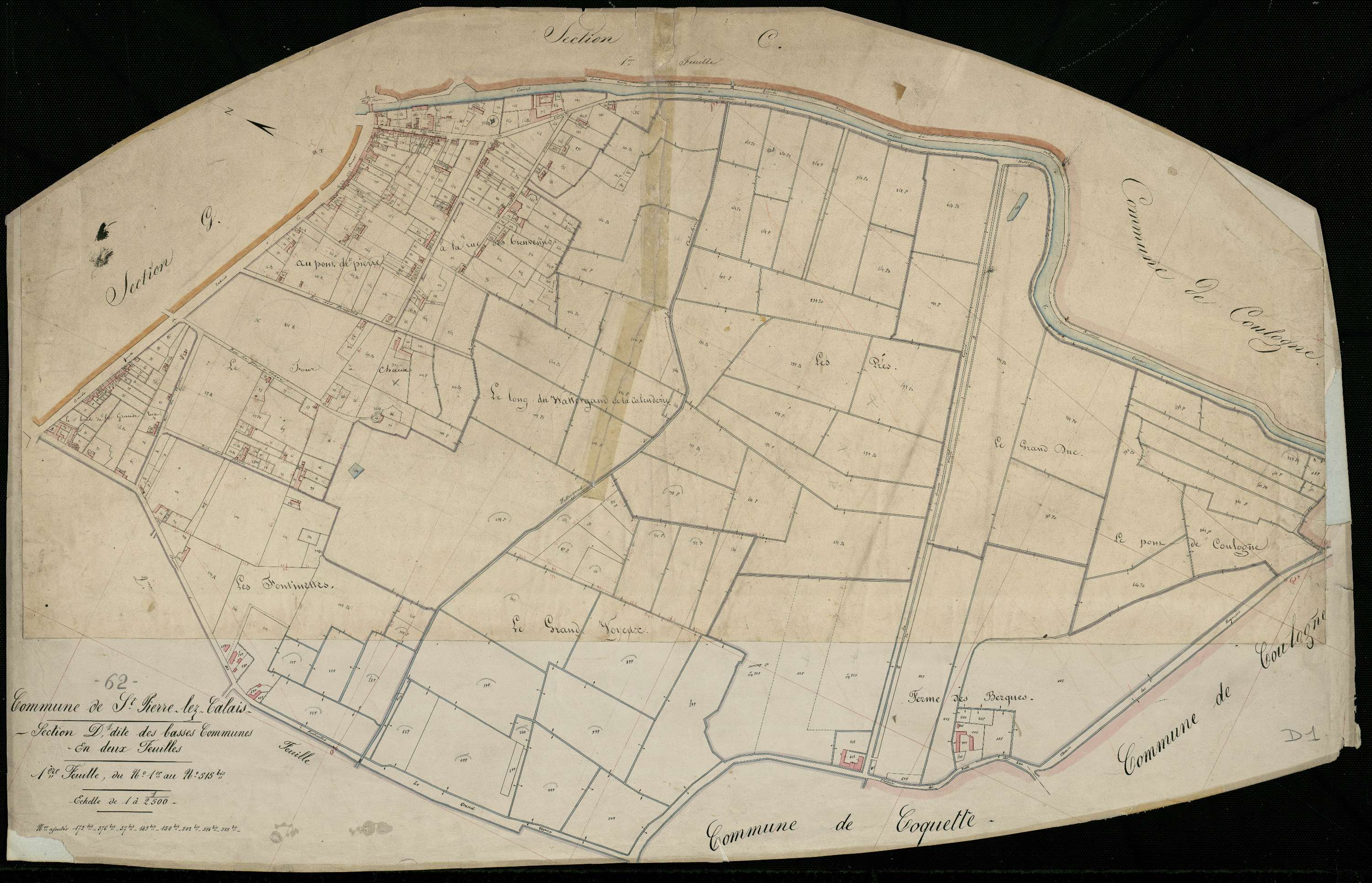 Calais - Section D, 1re feuille