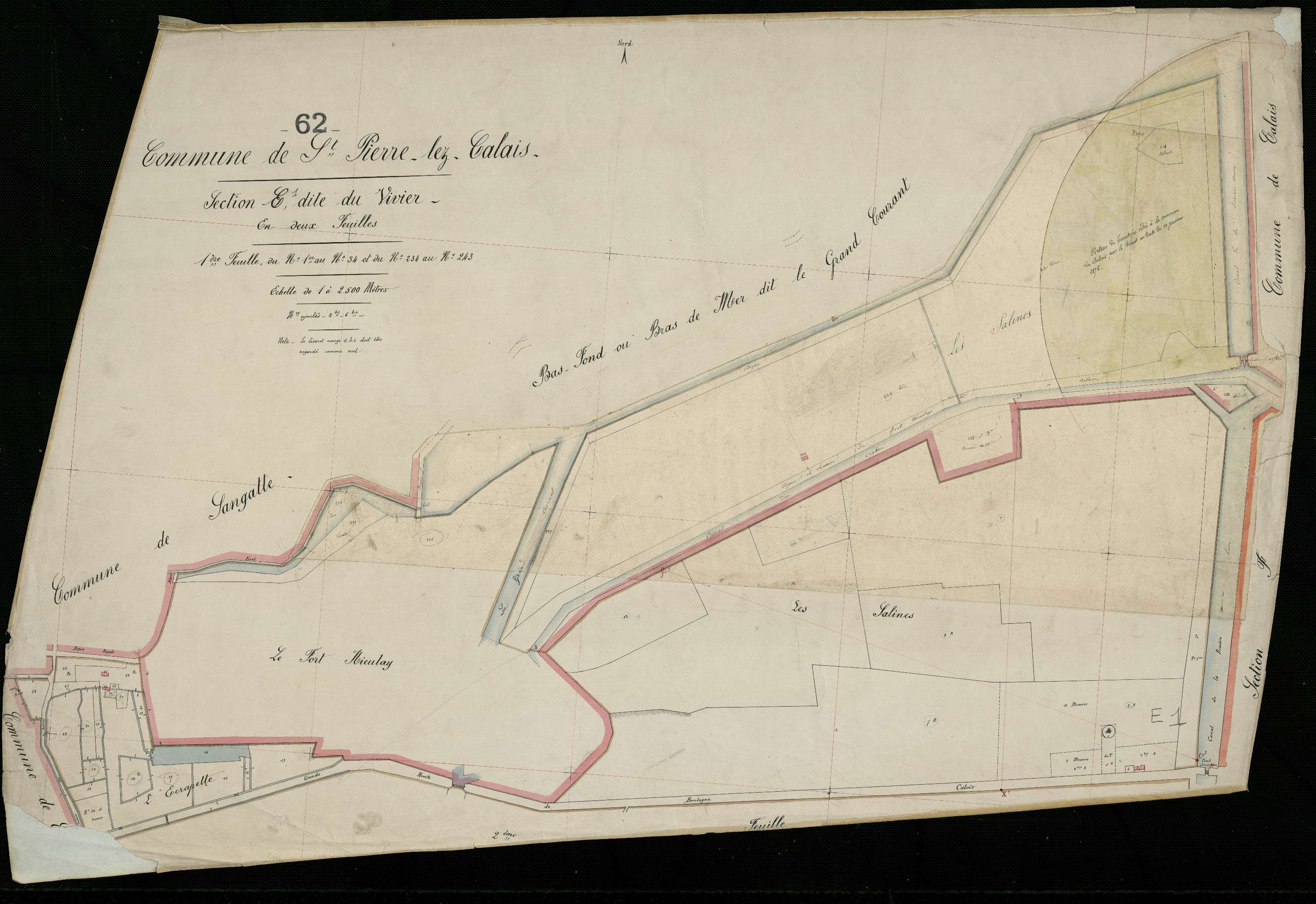 Calais - Section E, 1re feuille