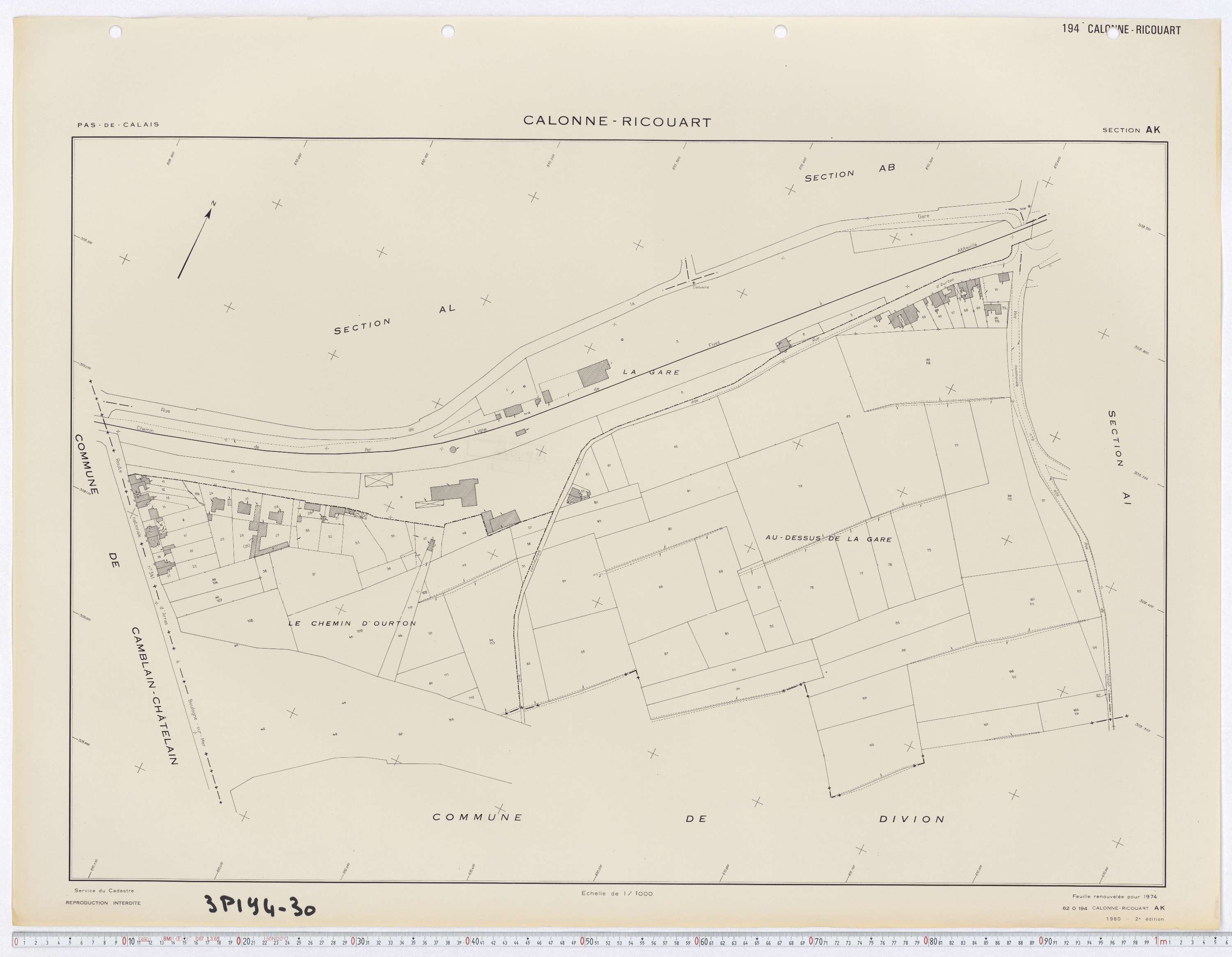 Calonne-Ricouart - Section AK.