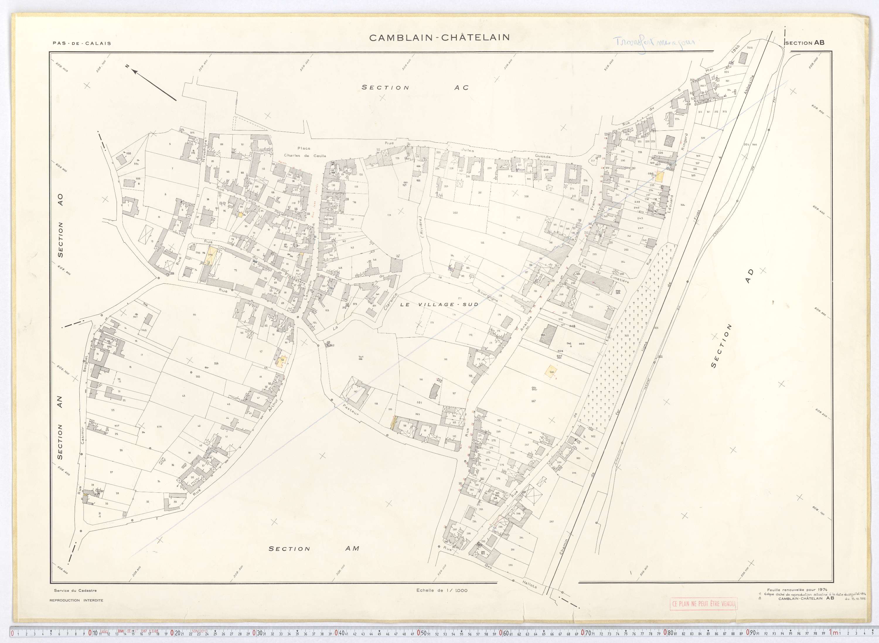 Camblain-Châtelain - Section AB.