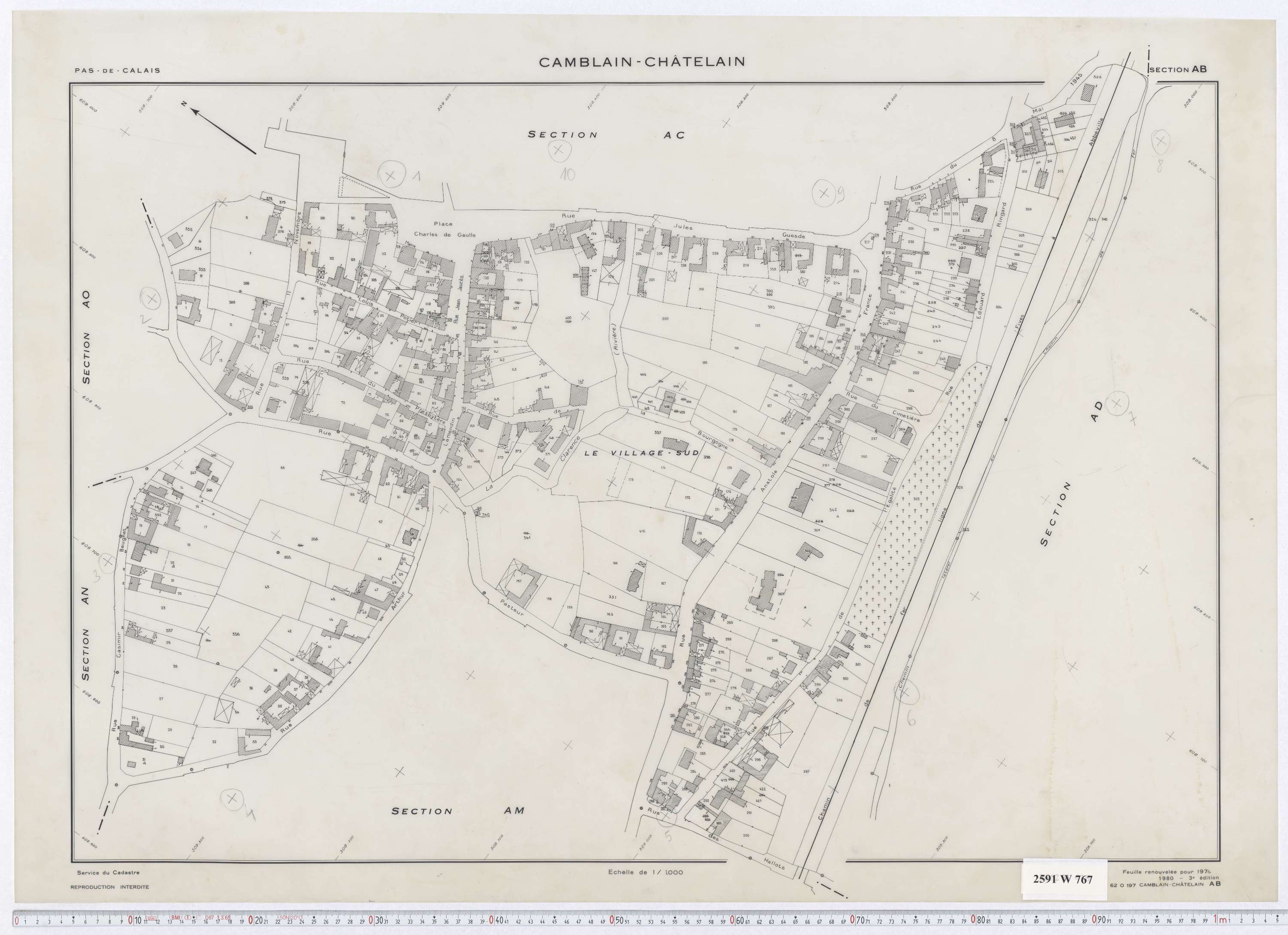 Camblain-Châtelain - Section AB.