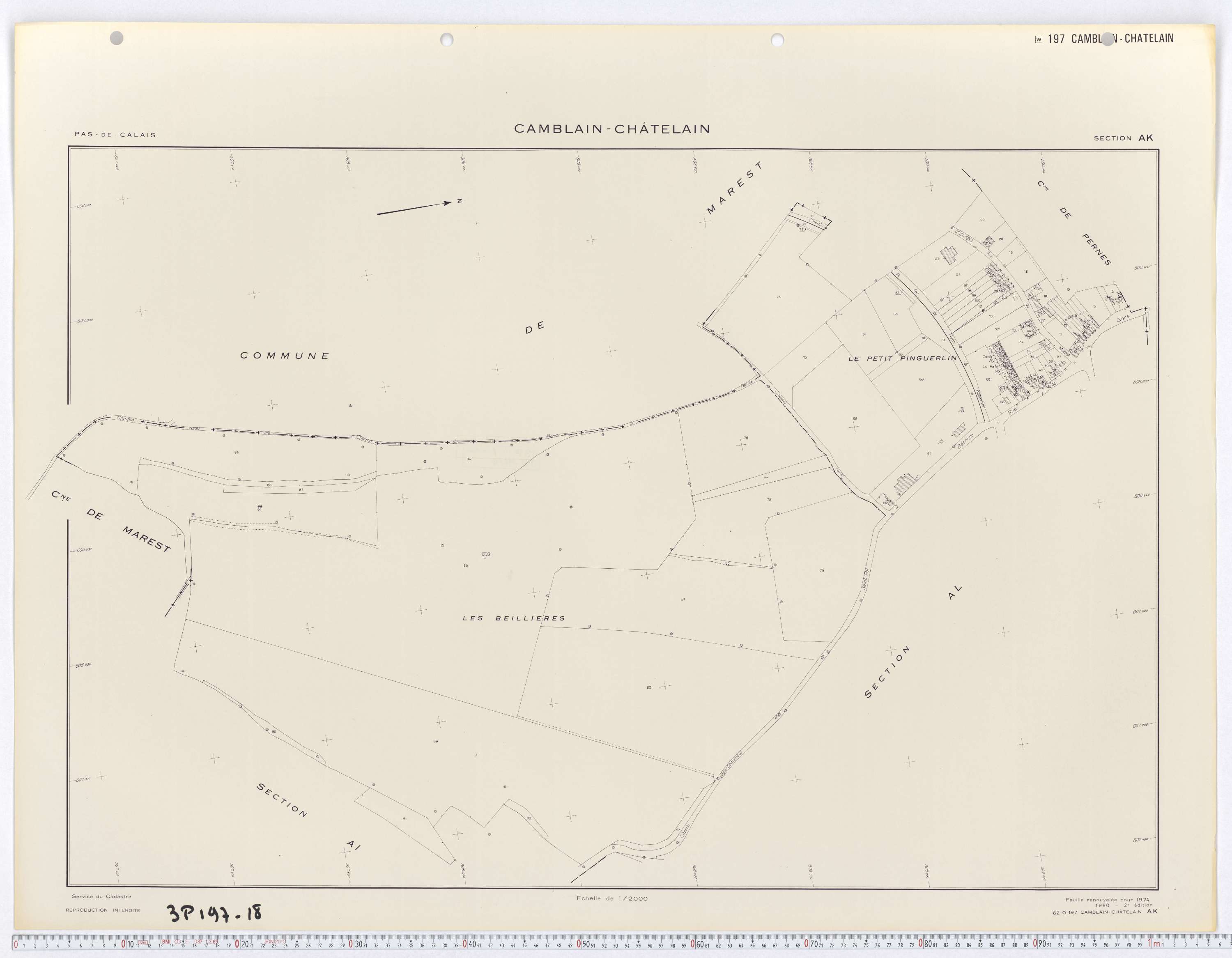 Camblain-Châtelain - Section AK.