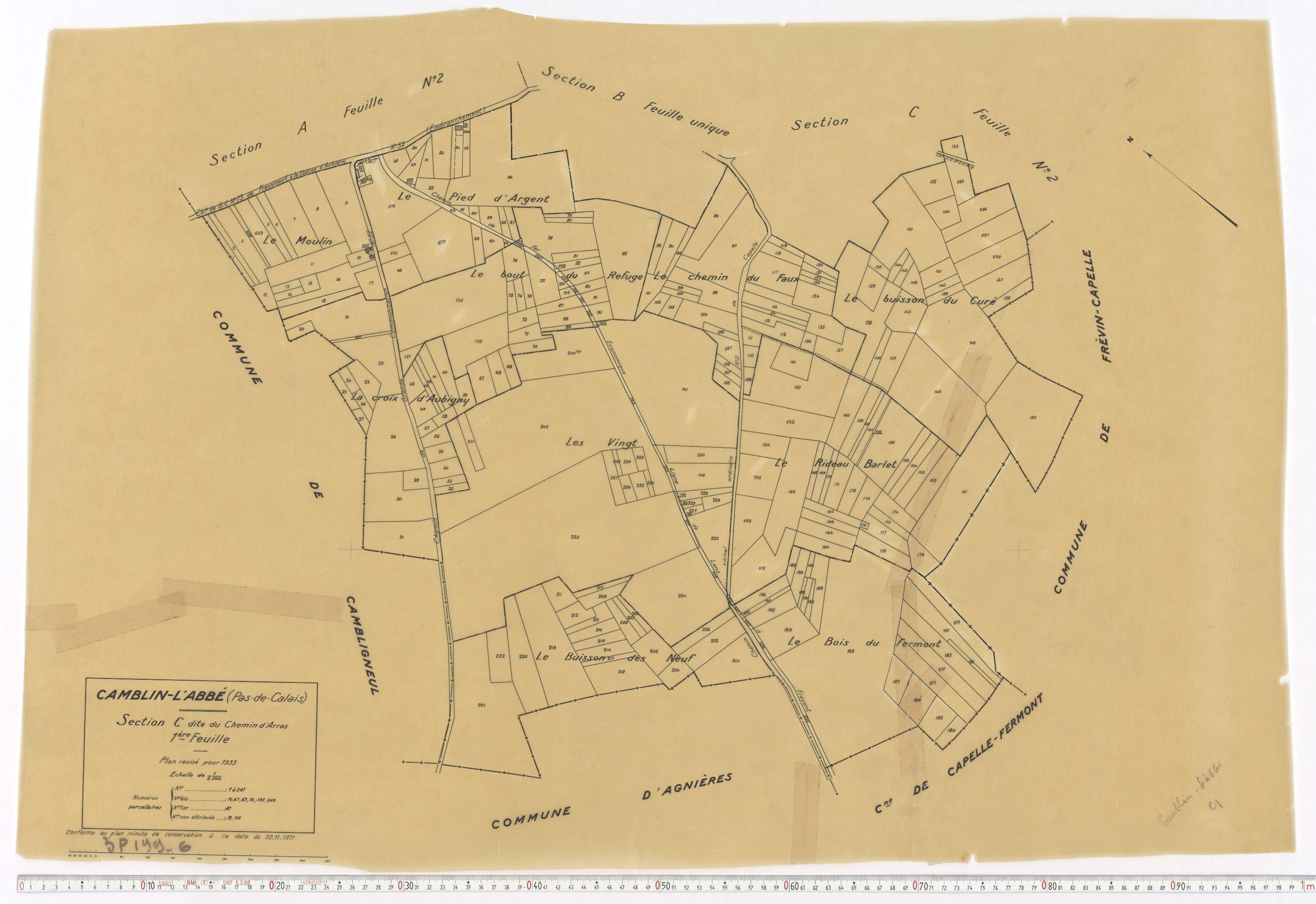 Camblain-l'Abbé - Section C, feuille 1.