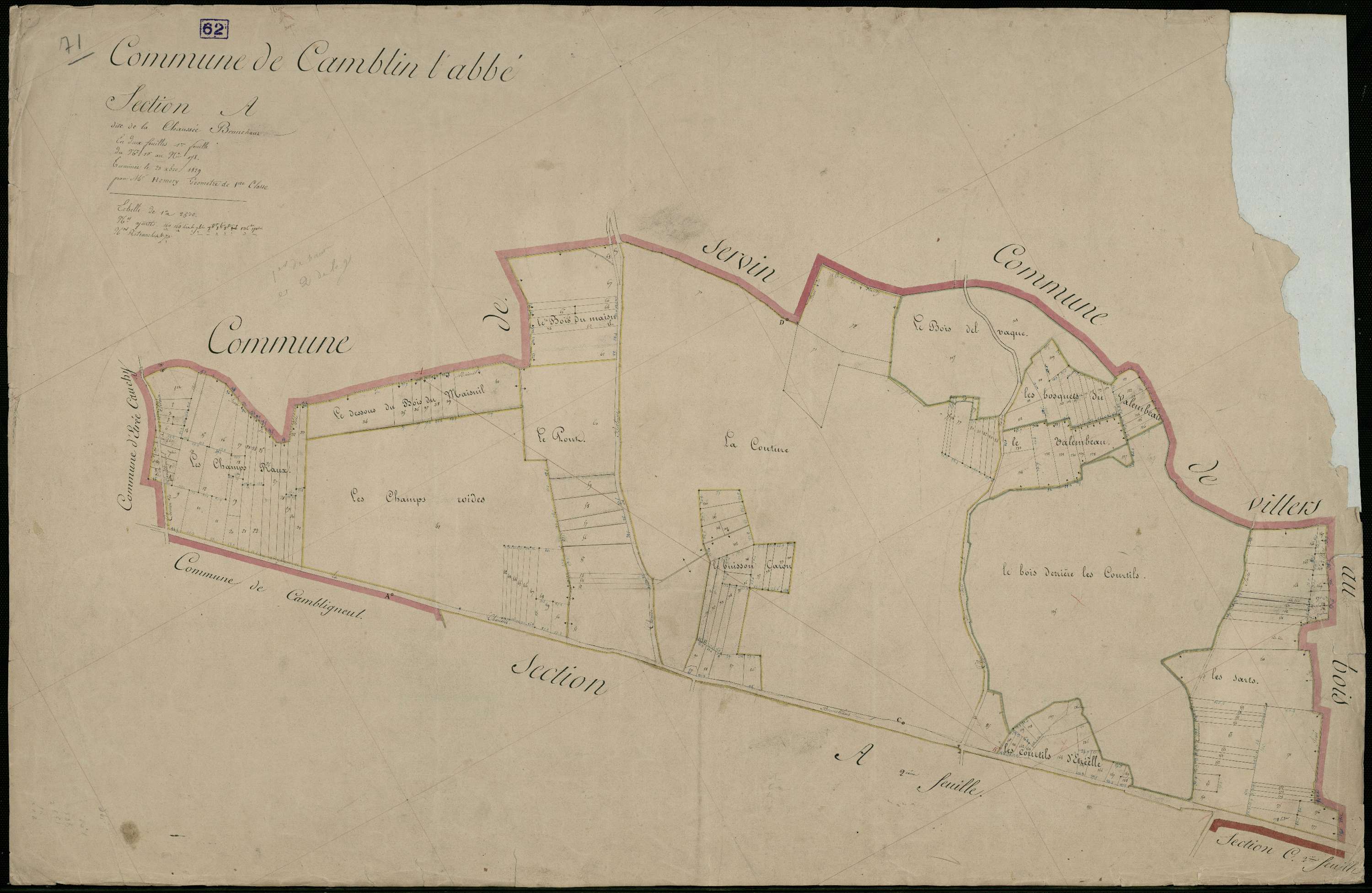 Camblain-l'Abbé - Section A, 1re feuille
