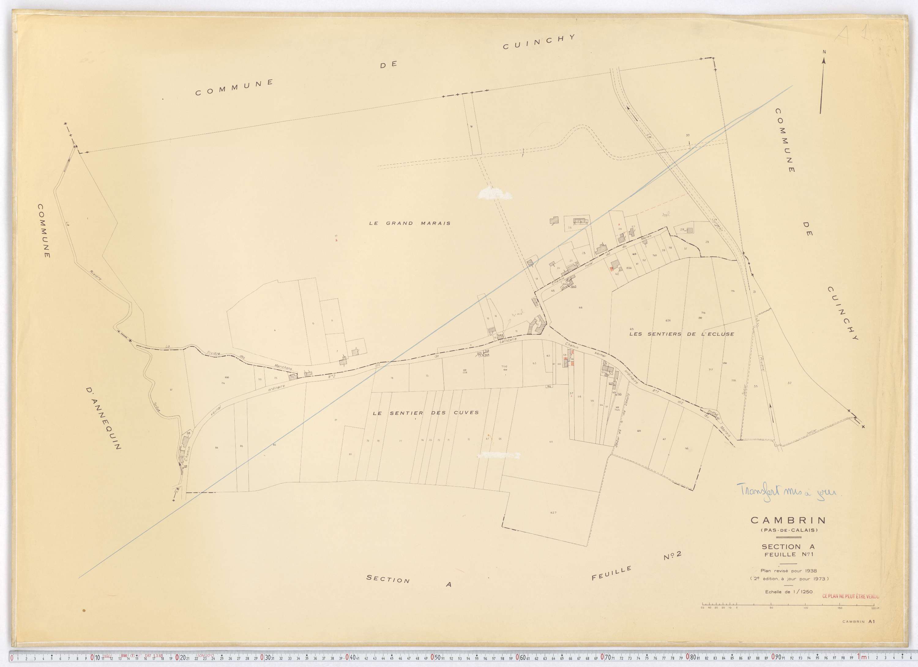 Cambrin - Section A, feuille 1.