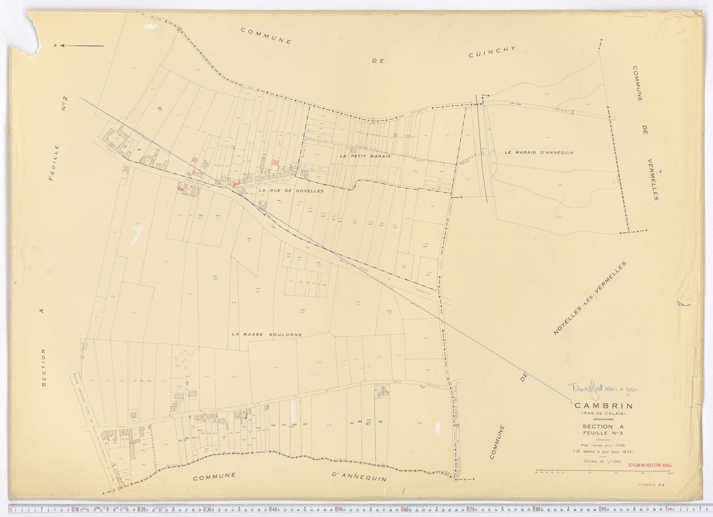 Cambrin - Section A, feuille 3.