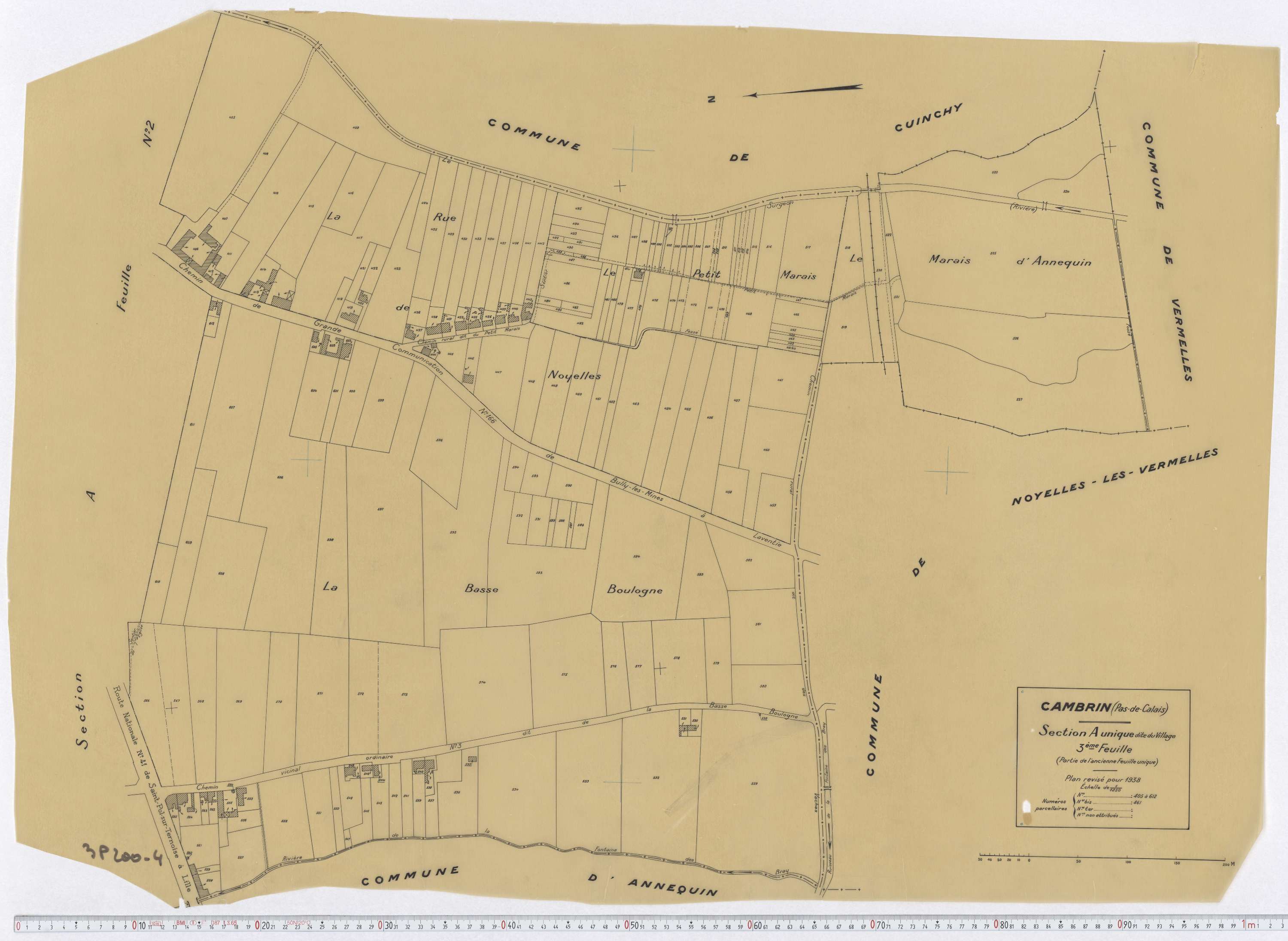 Cambrin - Section A, feuille 3.