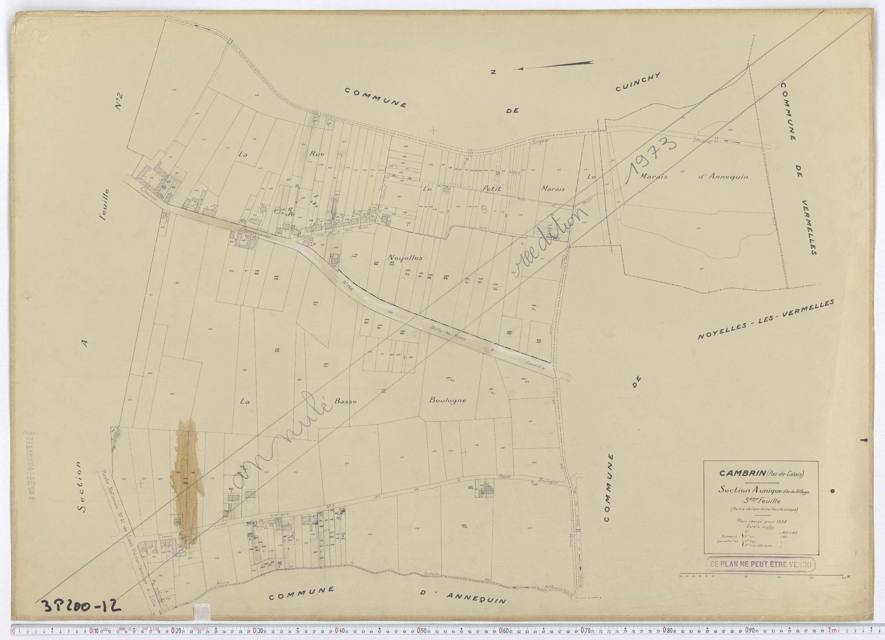 Cambrin - Section A, feuille 3.
