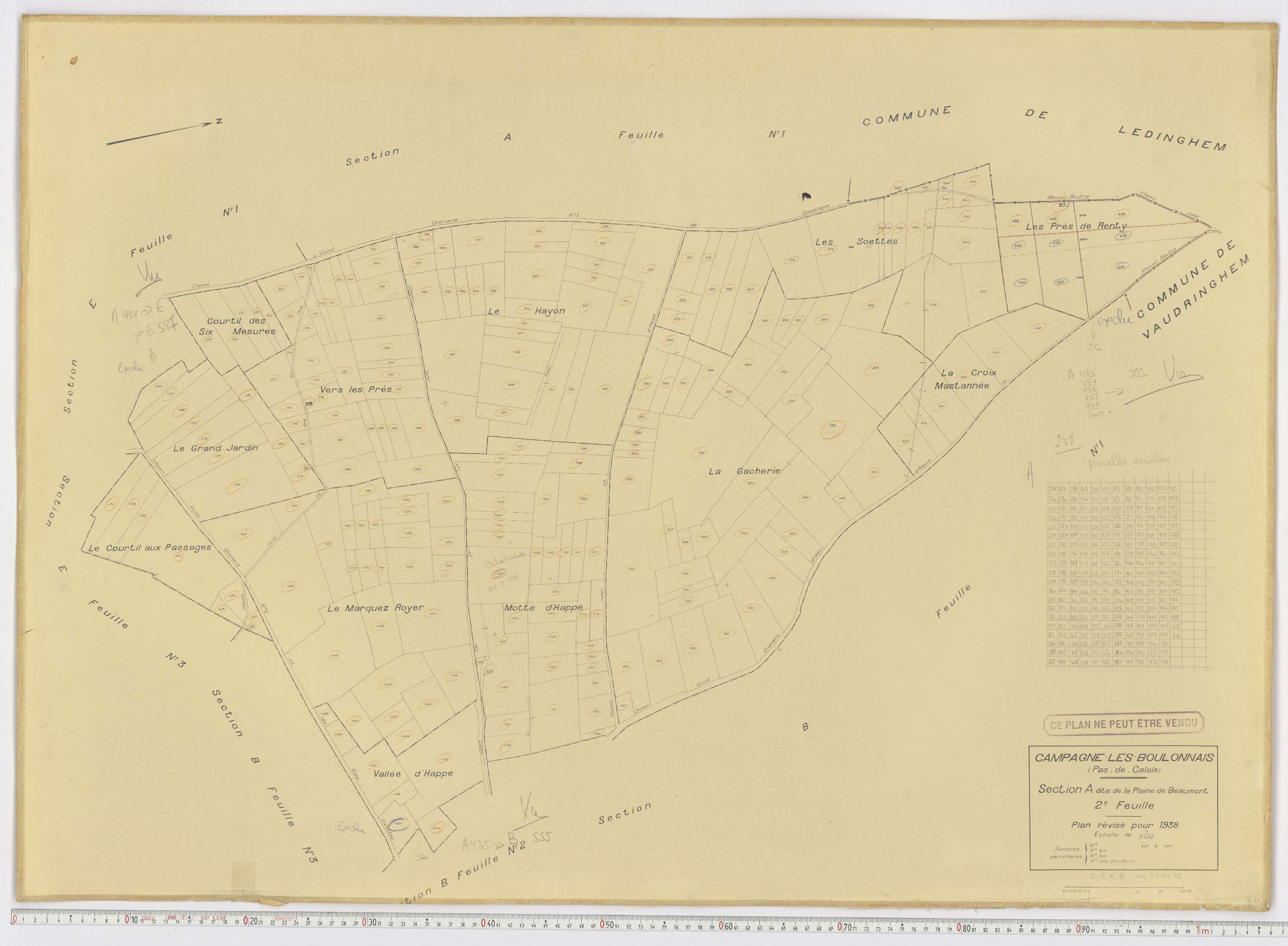 Campagne-lès-Boulonnais - Section A, feuille 2.