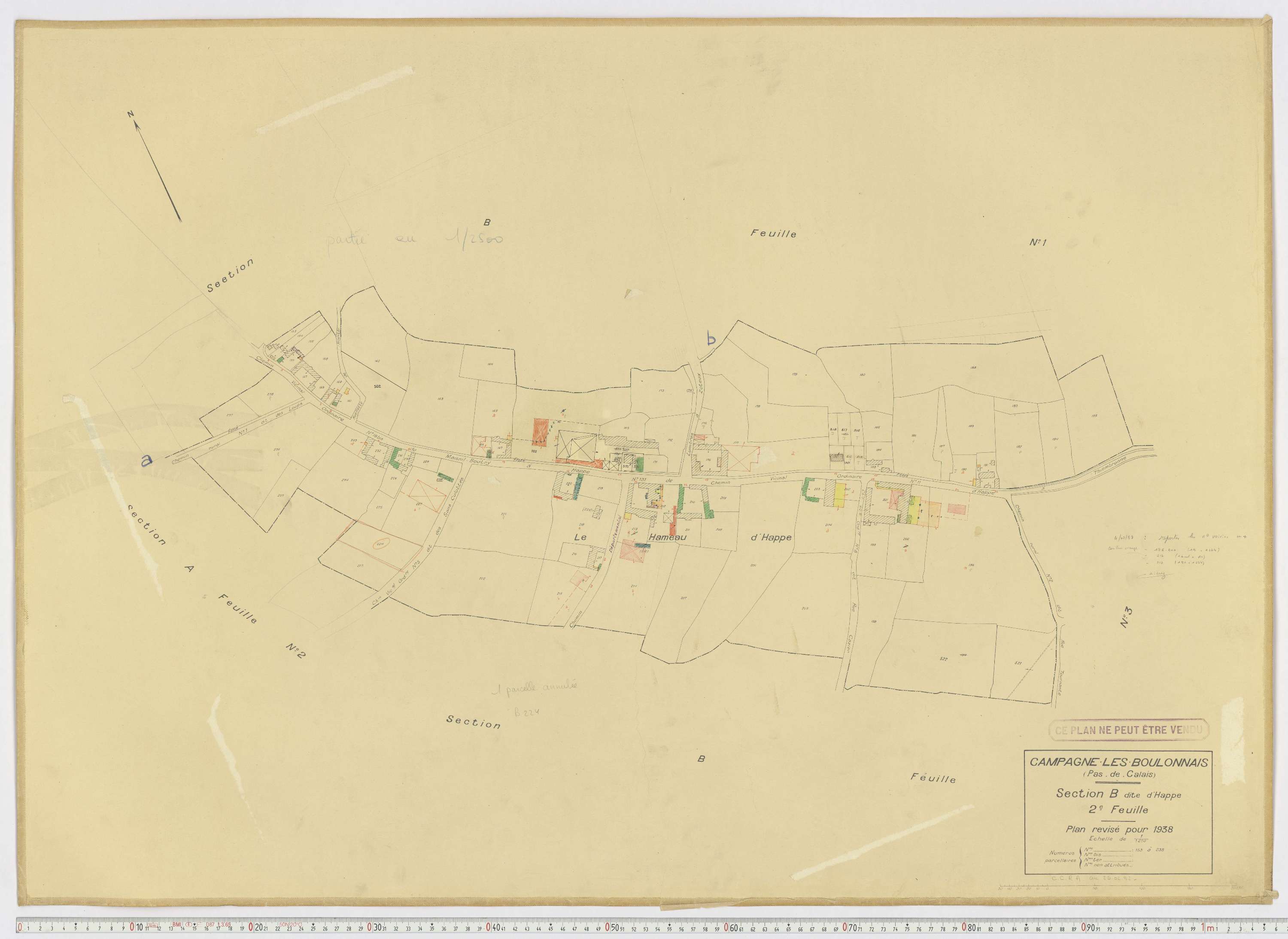 Campagne-lès-Boulonnais - Section B, feuille 2.