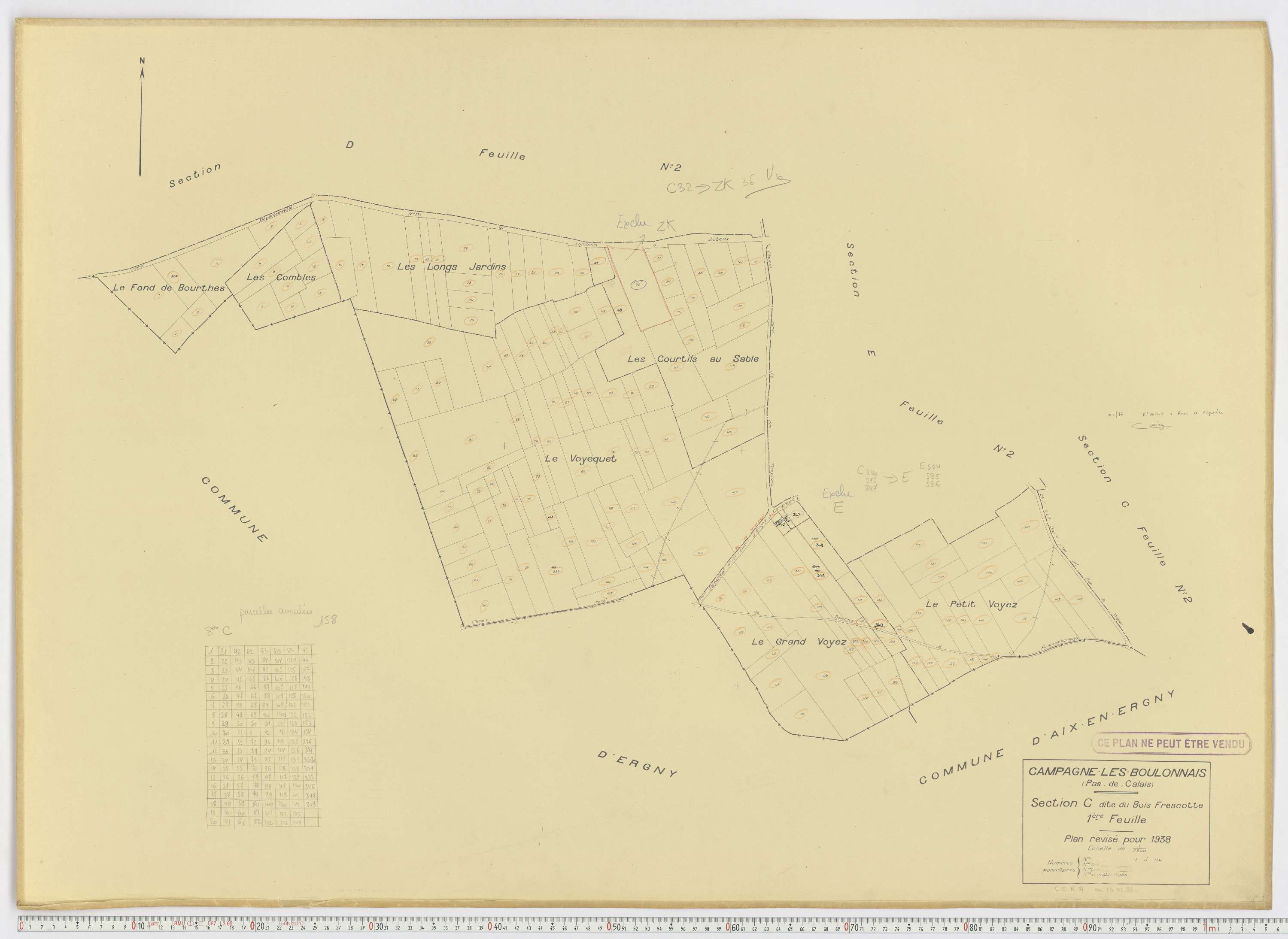 Campagne-lès-Boulonnais - Section C, feuille 1.