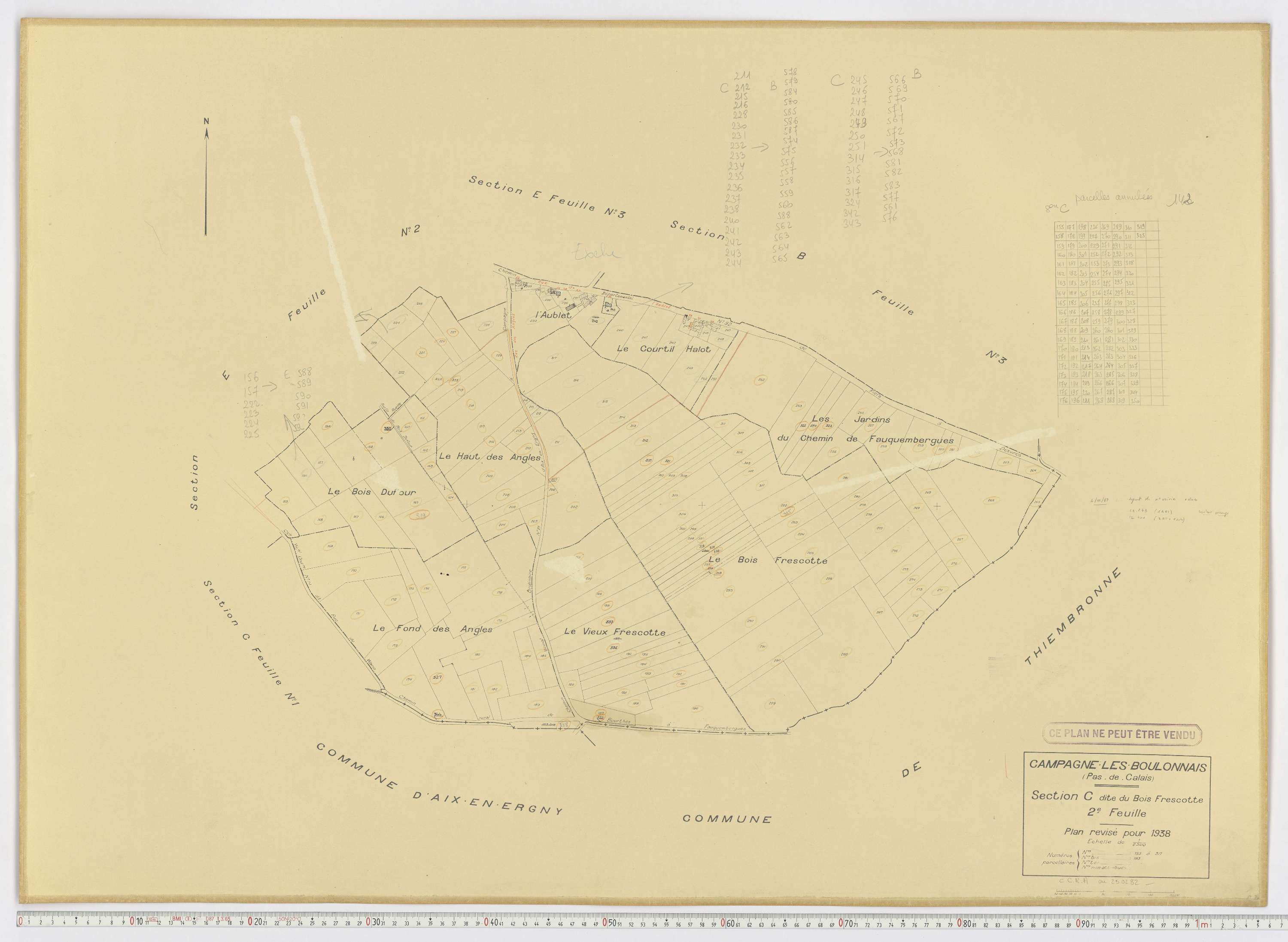 Campagne-lès-Boulonnais - Section C, feuille 2.