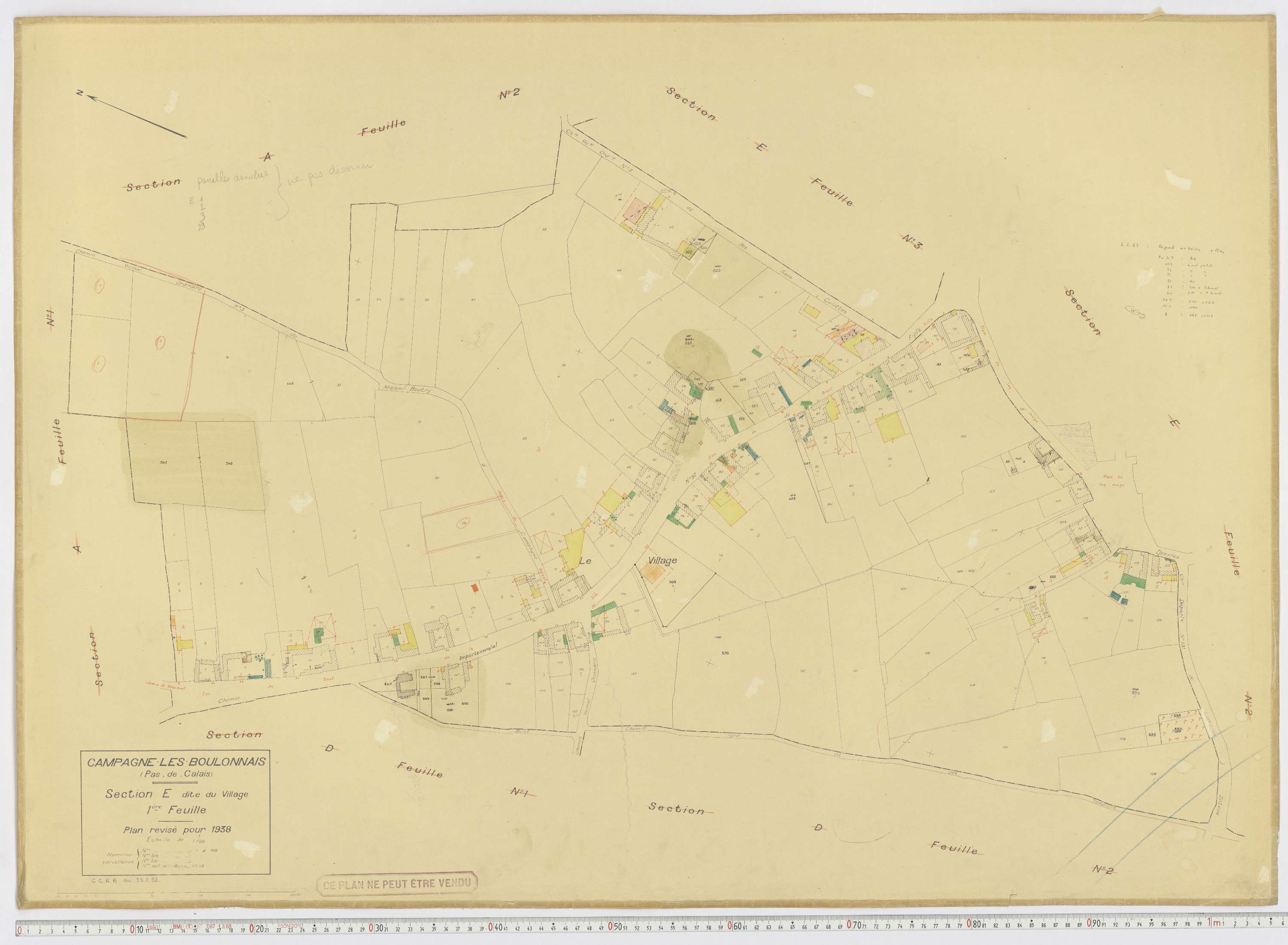 Campagne-lès-Boulonnais - Section E, feuille 1.