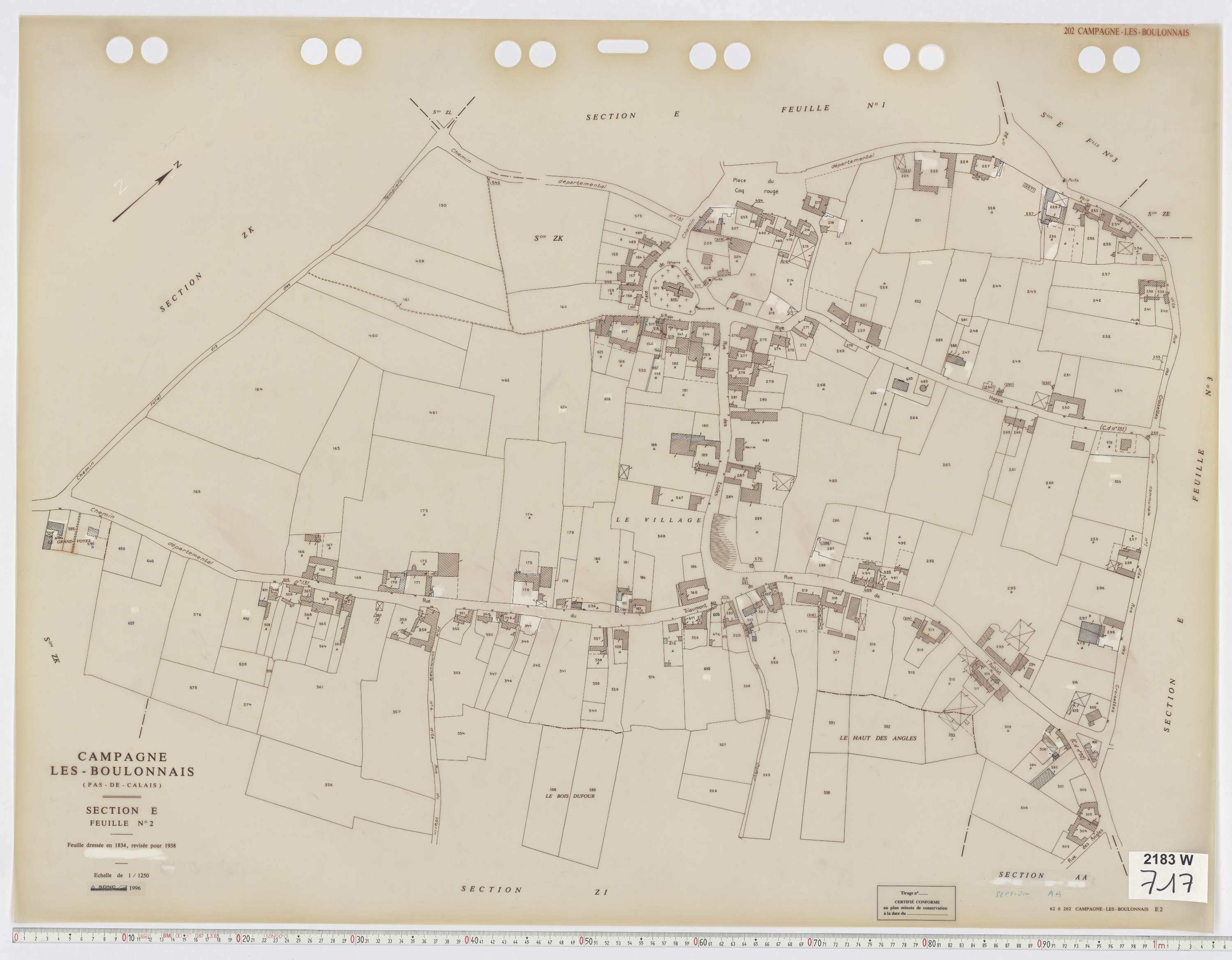 Campagne-lès-Boulonnais - Section E, feuille 2.