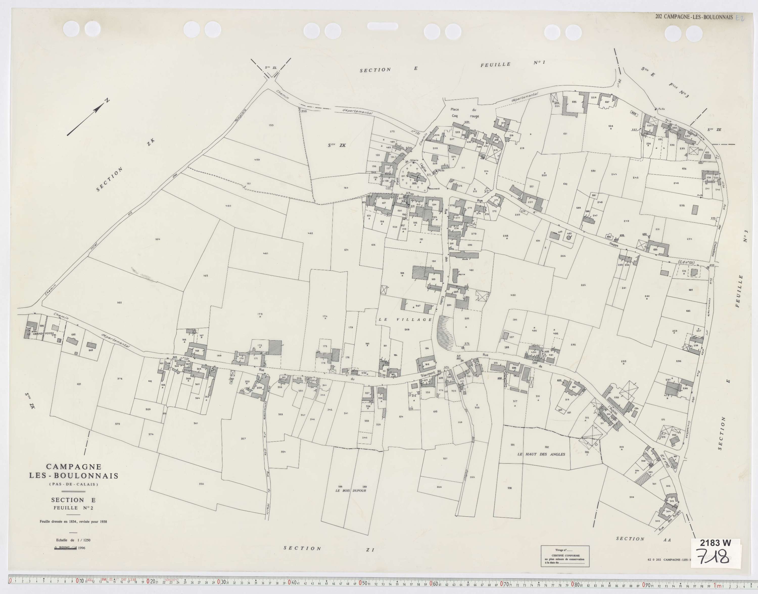 Campagne-lès-Boulonnais - Section E, feuille 2.