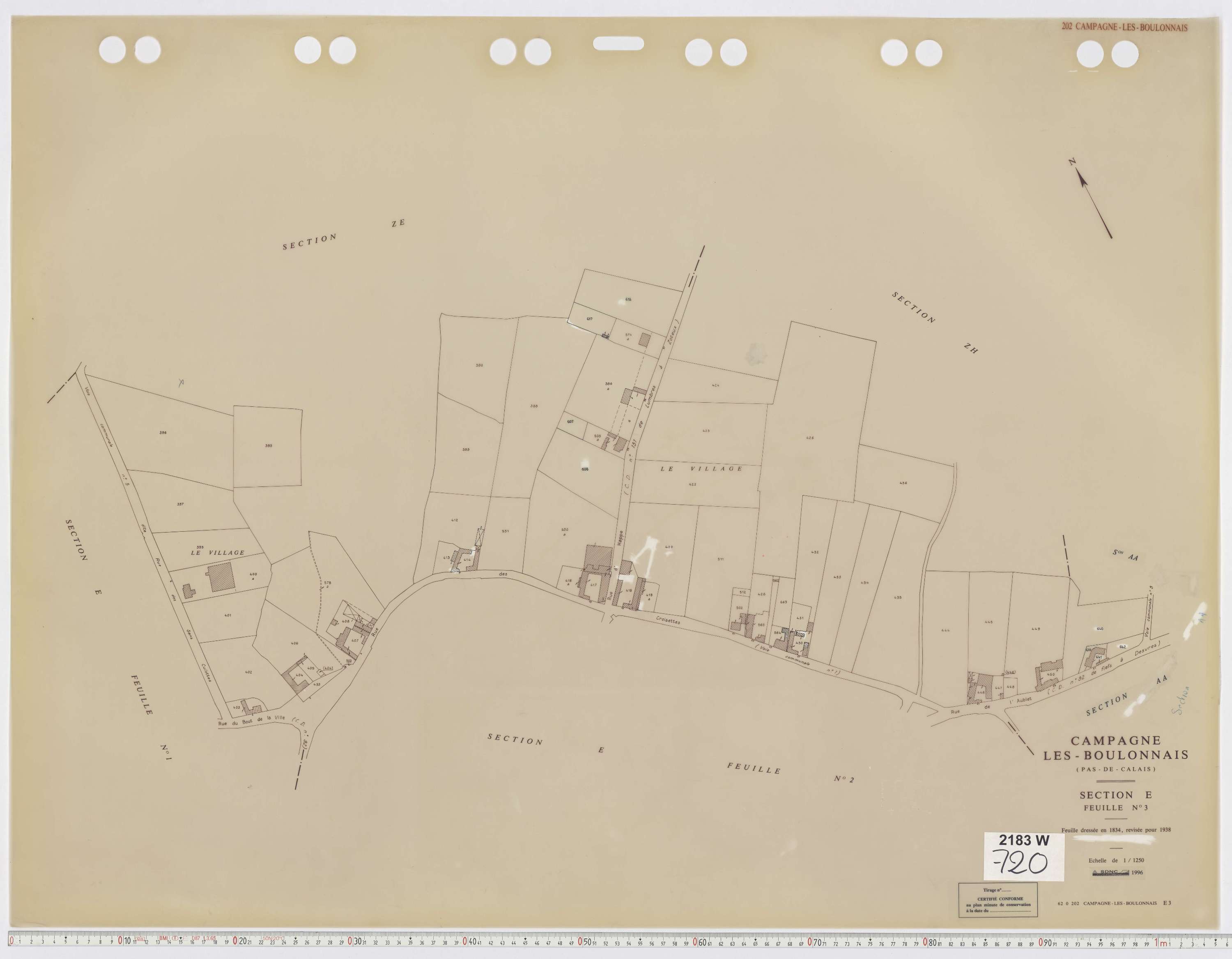 Campagne-lès-Boulonnais - Section E, feuille 3.