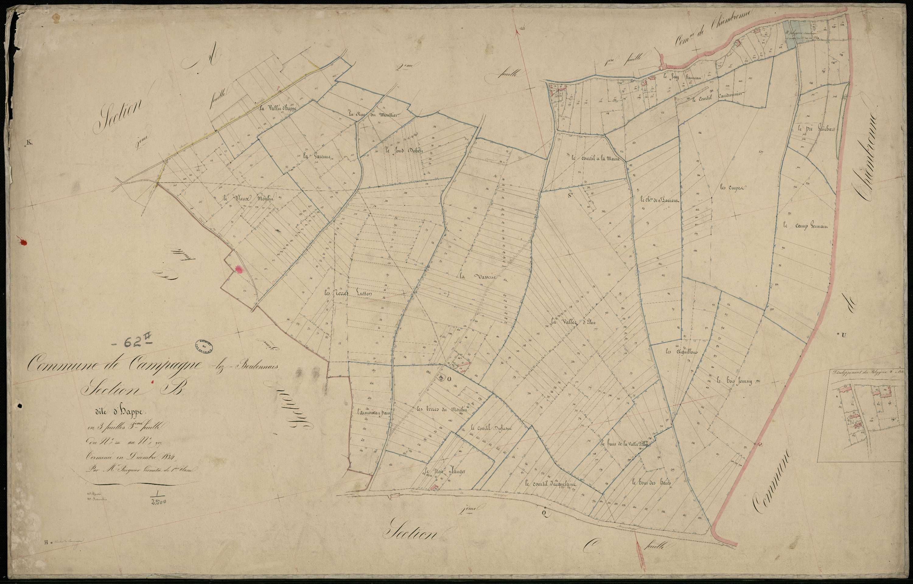 Campagne-lès-Boulonnais - Section B, 3e feuille