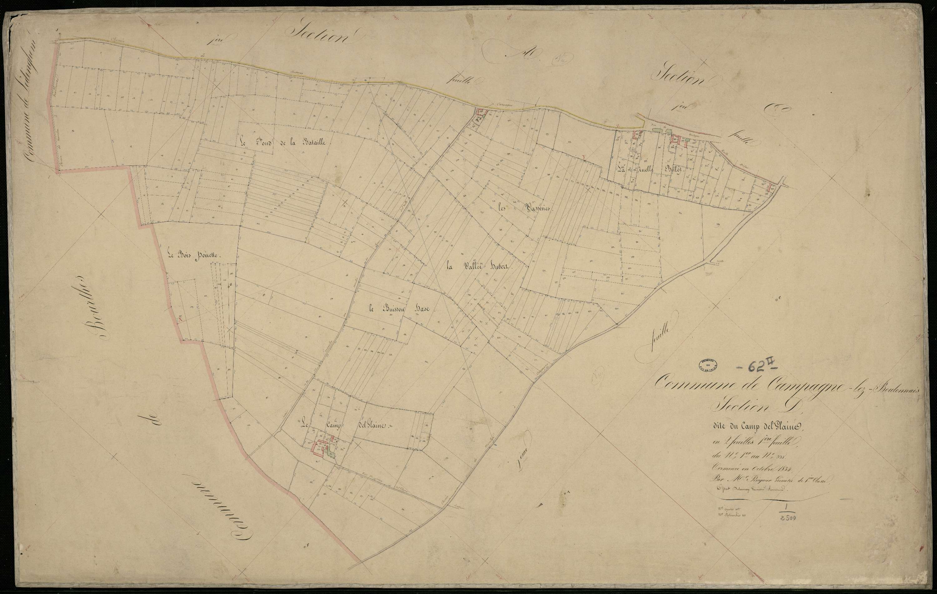 Campagne-lès-Boulonnais - Section D, 1re feuille