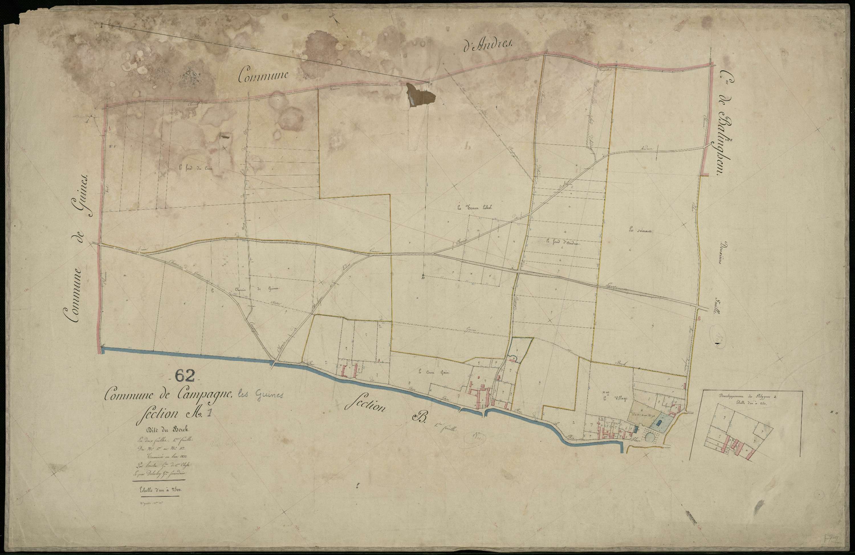 Campagne-lès-Guines - Section A, 1re feuille