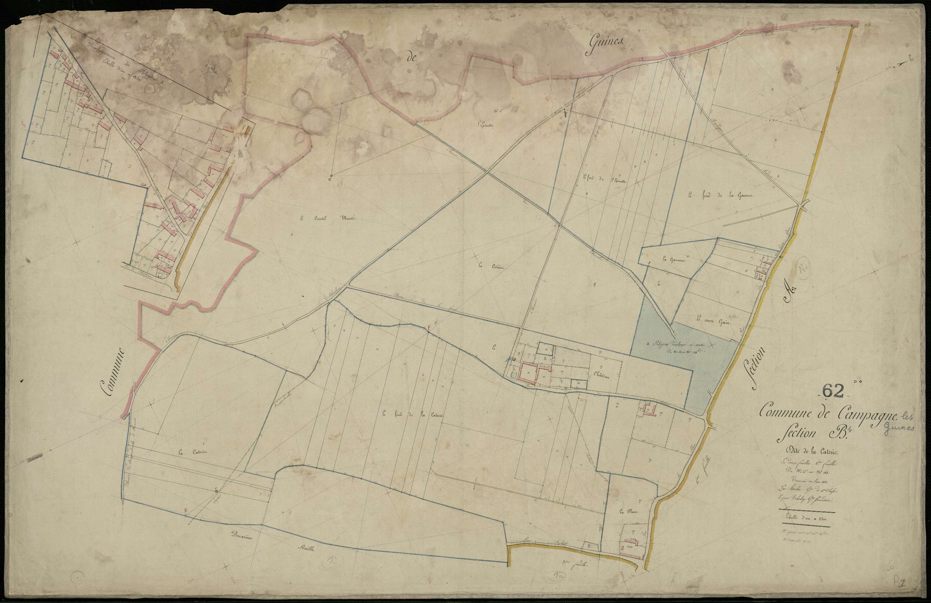 Campagne-lès-Guines - Section B, 1re feuille