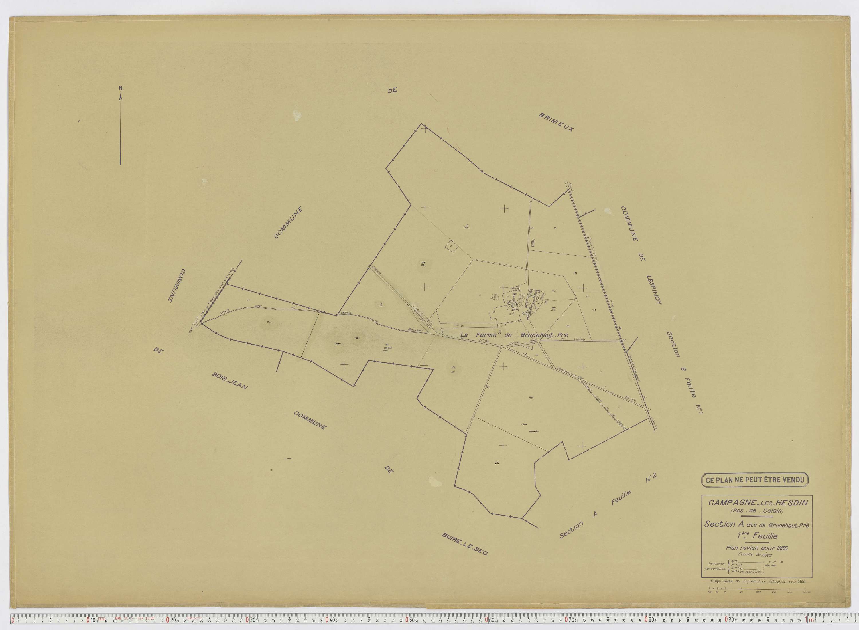 Campagne-lès-Hesdin - Section A, feuille 1.