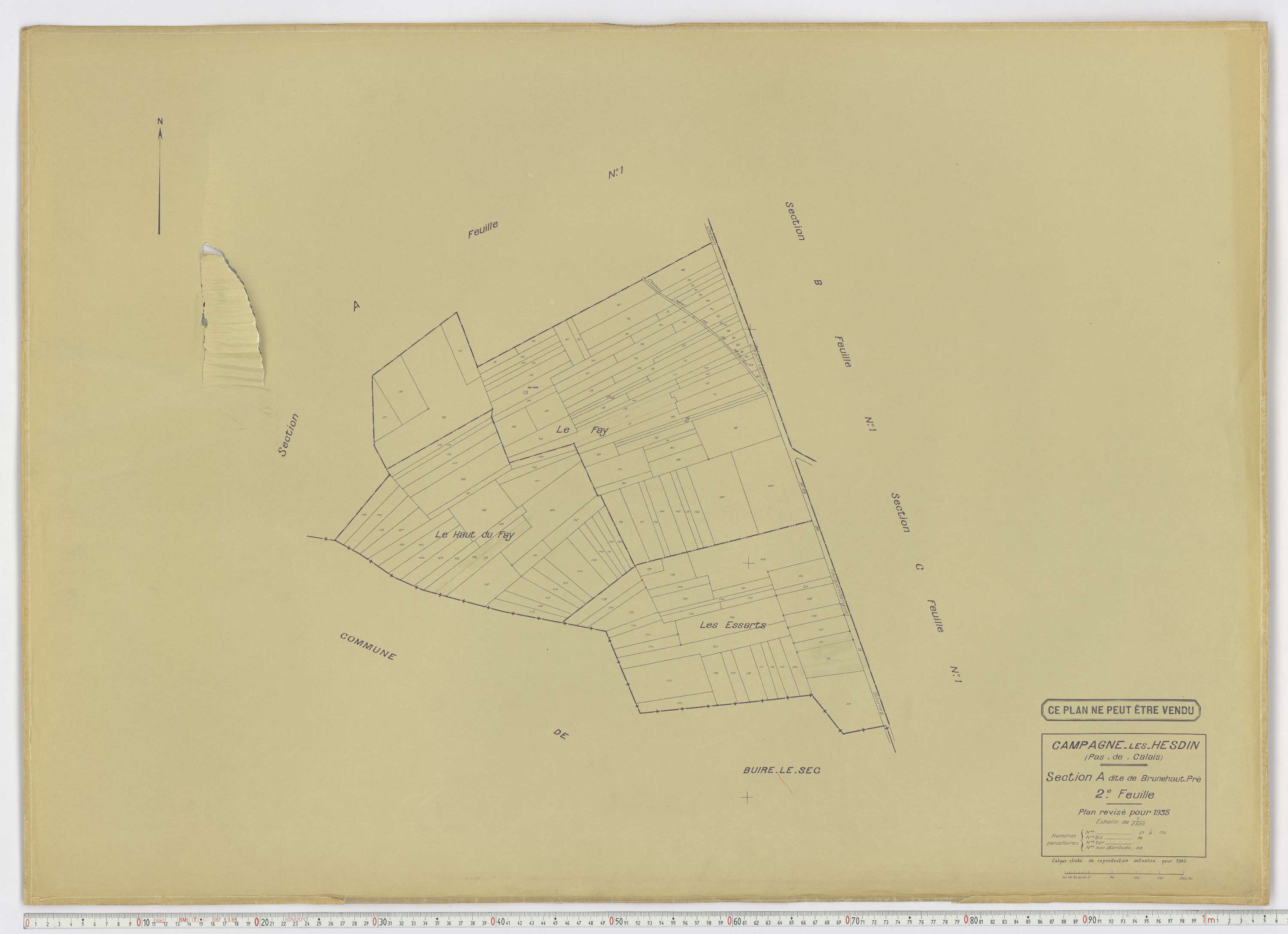 Campagne-lès-Hesdin - Section A, feuille 2.