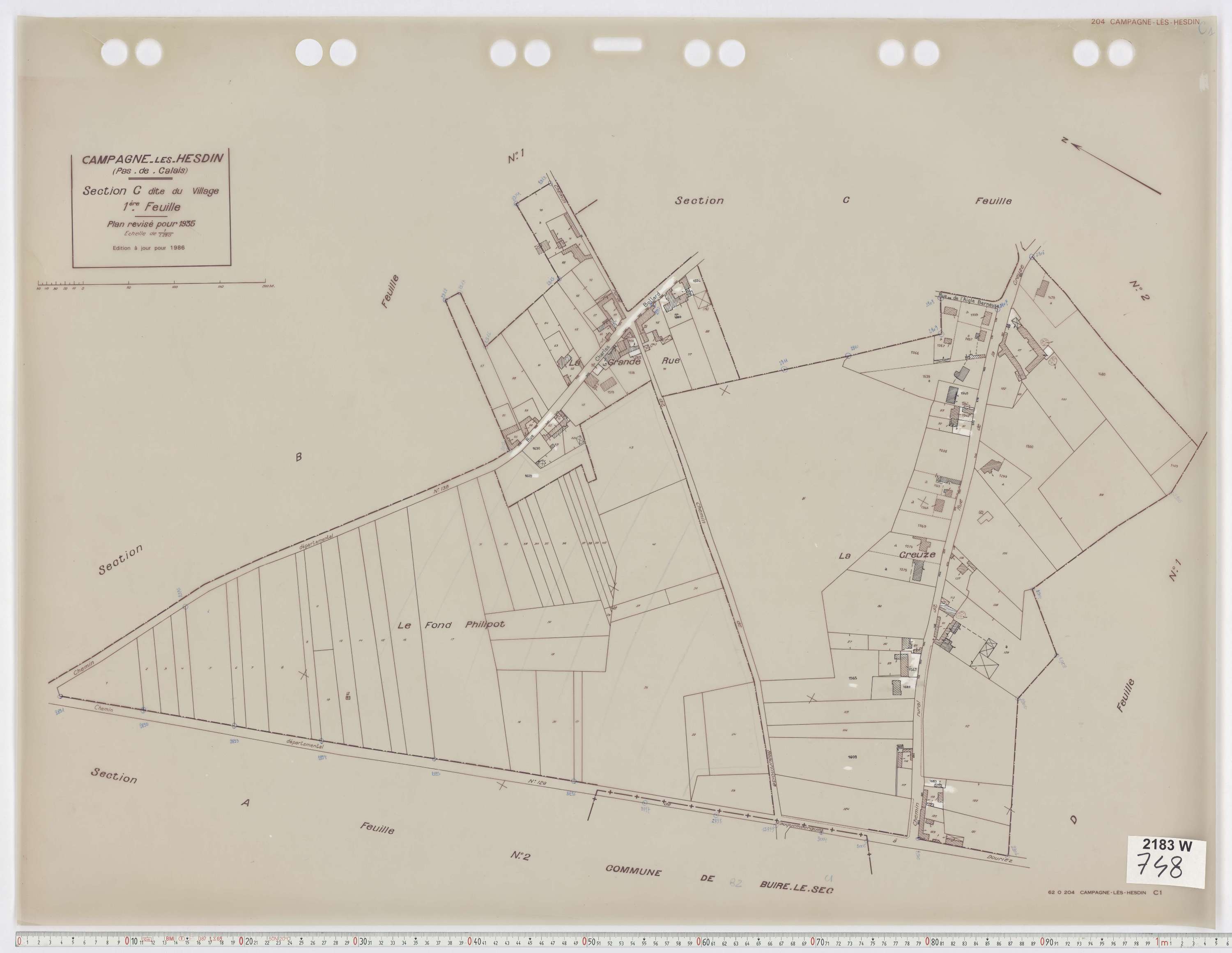 Campagne-lès-Hesdin - Section C, feuille 1.