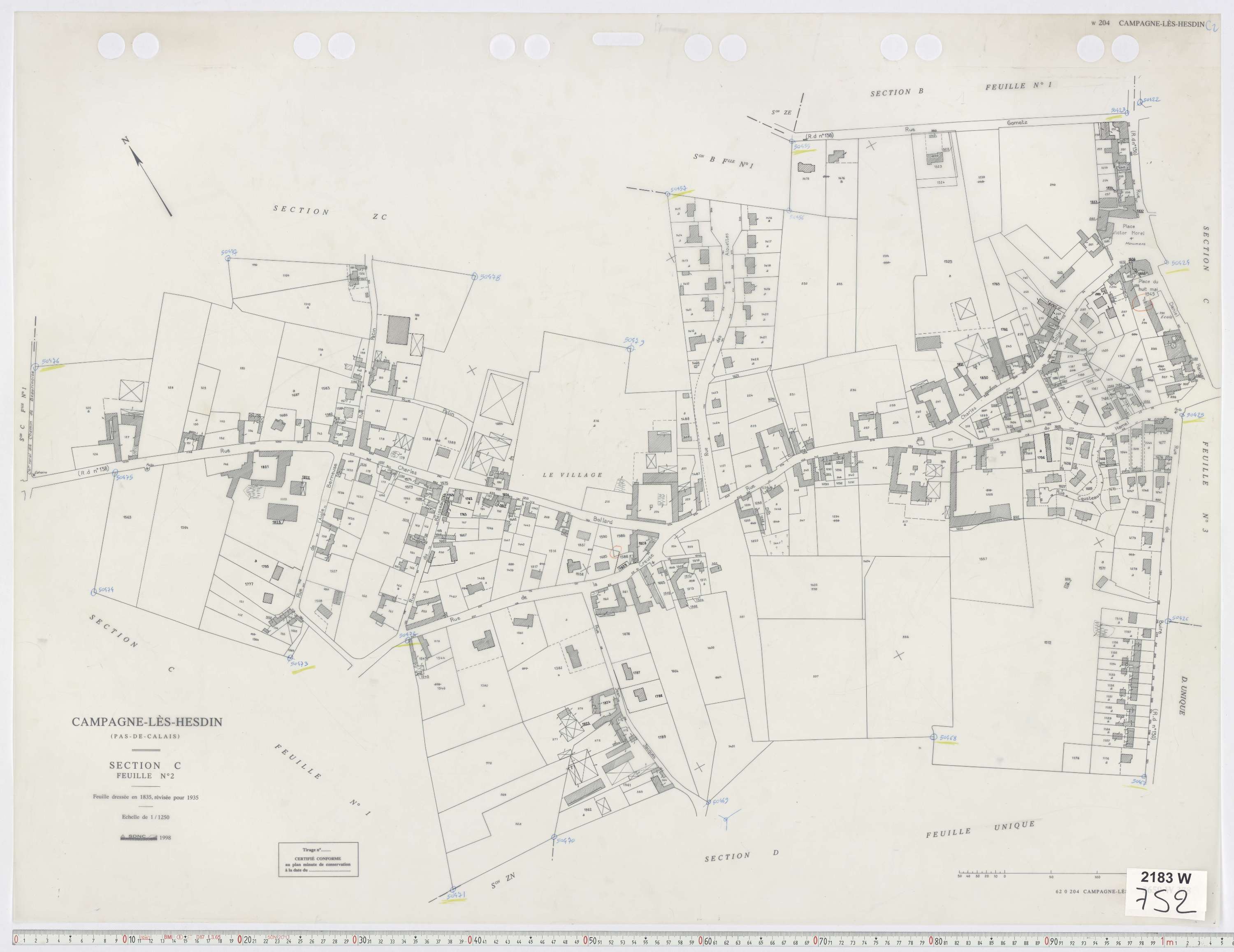 Campagne-lès-Hesdin - Section C, feuille 2.