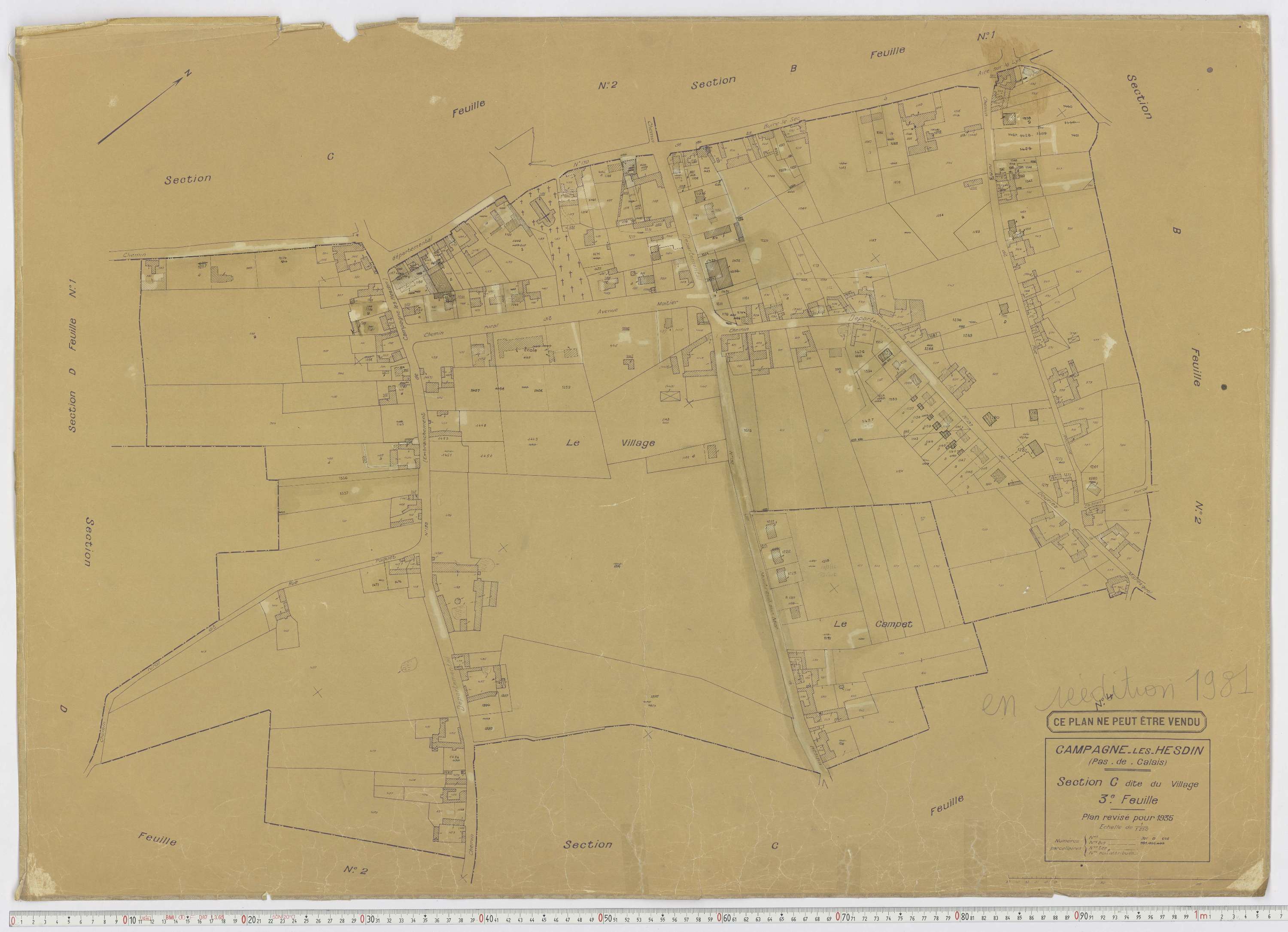 Campagne-lès-Hesdin - Section C, feuille 3.