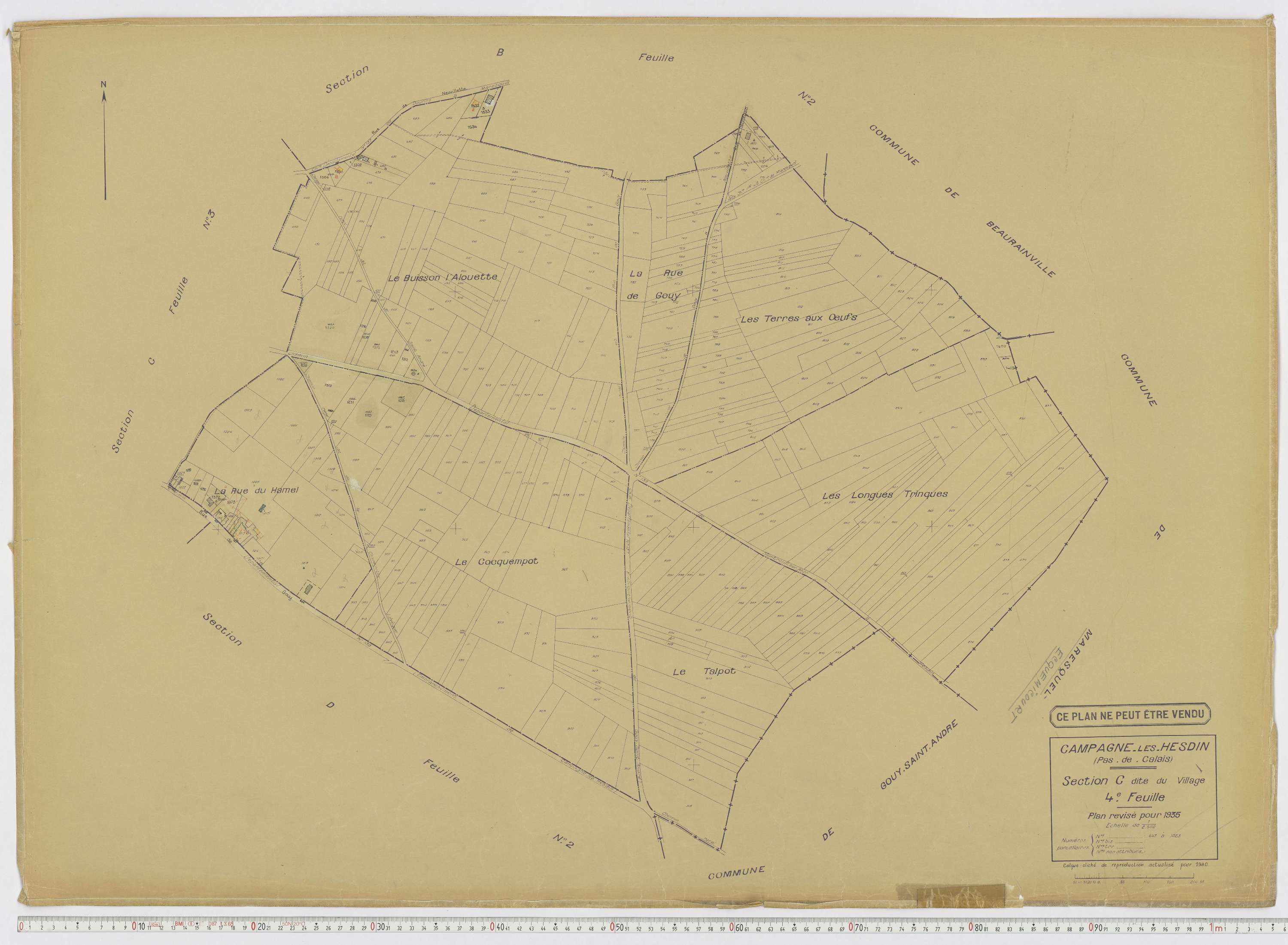 Campagne-lès-Hesdin - Section C, feuille 4.