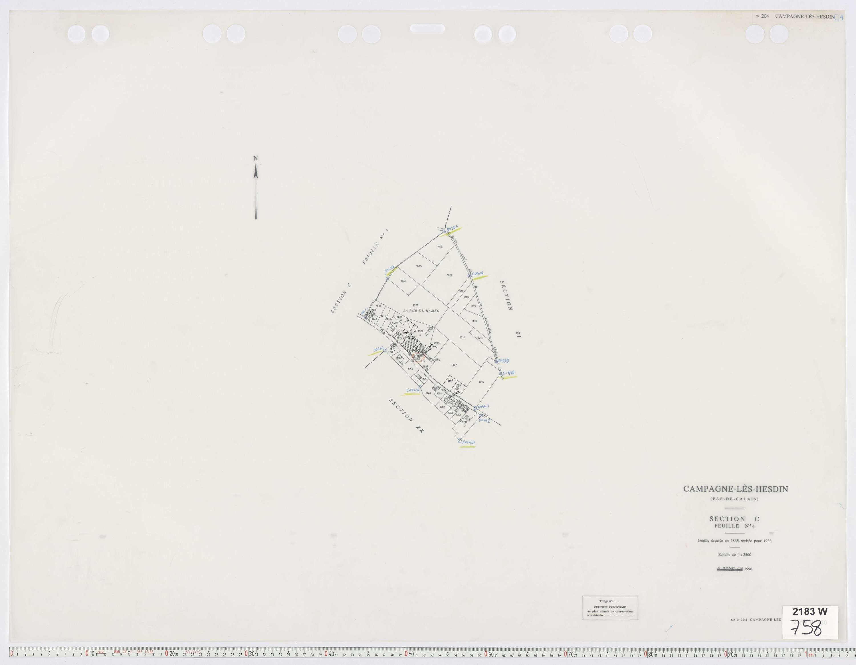 Campagne-lès-Hesdin - Section C, feuille 4.
