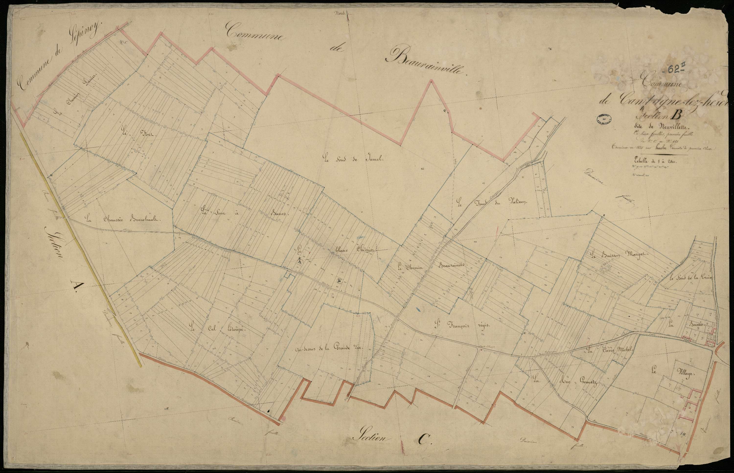 Campagne-lès-Hesdin - Section B, 1re feuille
