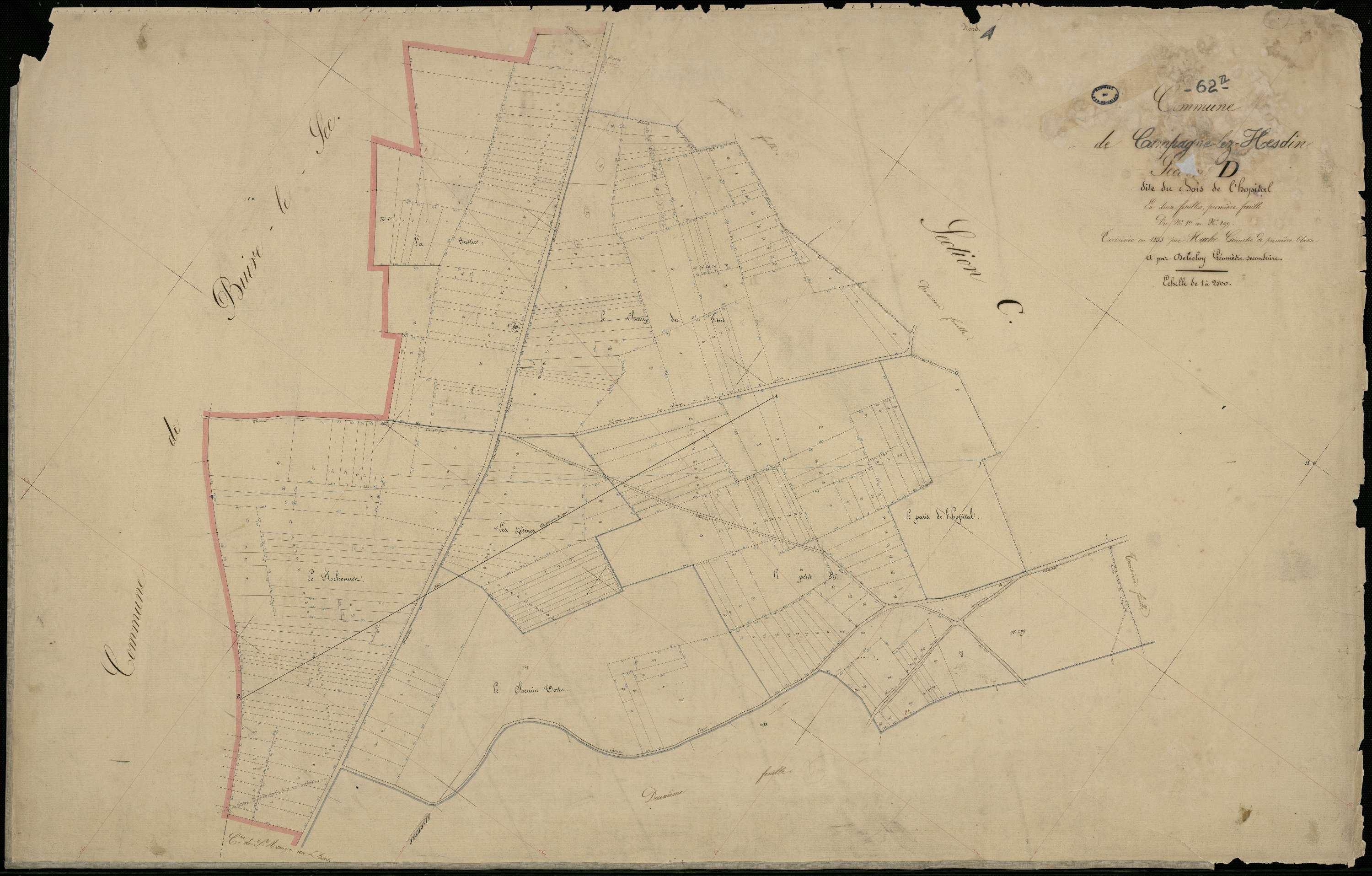 Campagne-lès-Hesdin - Section D, 1re feuille