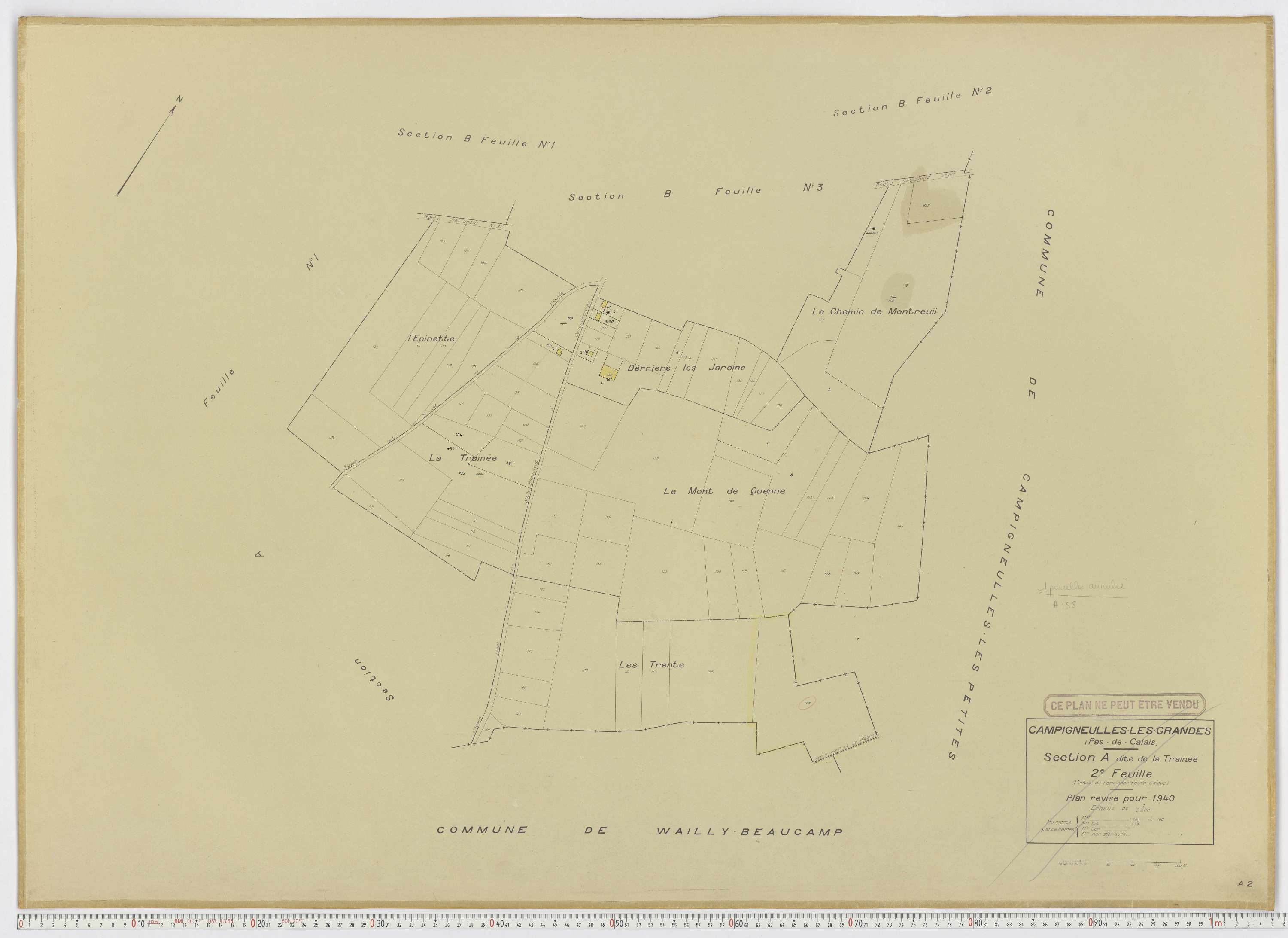 Campigneulles-les-Grandes - Section A, feuille 2.
