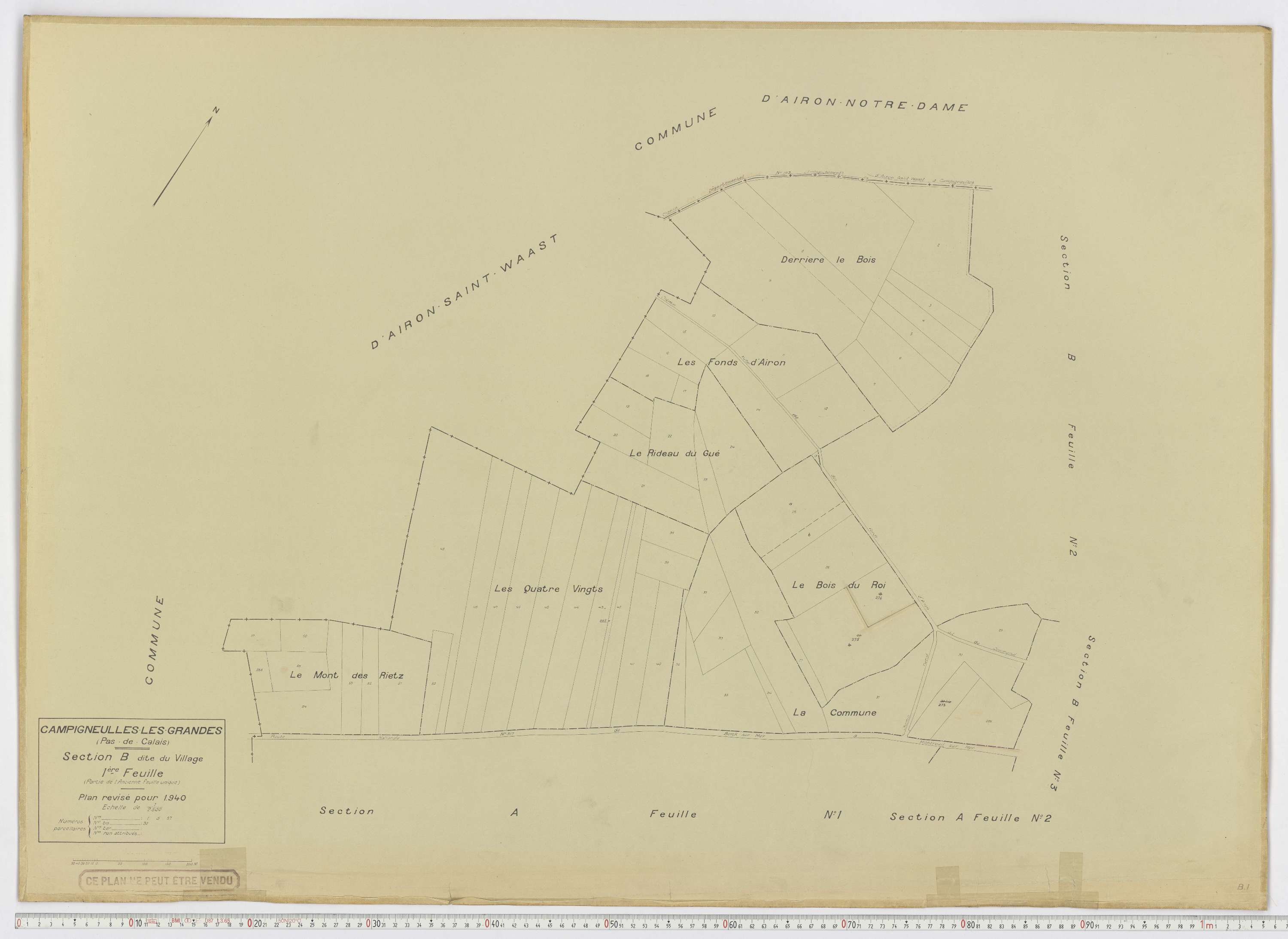 Campigneulles-les-Grandes - Section B, feuille 1.