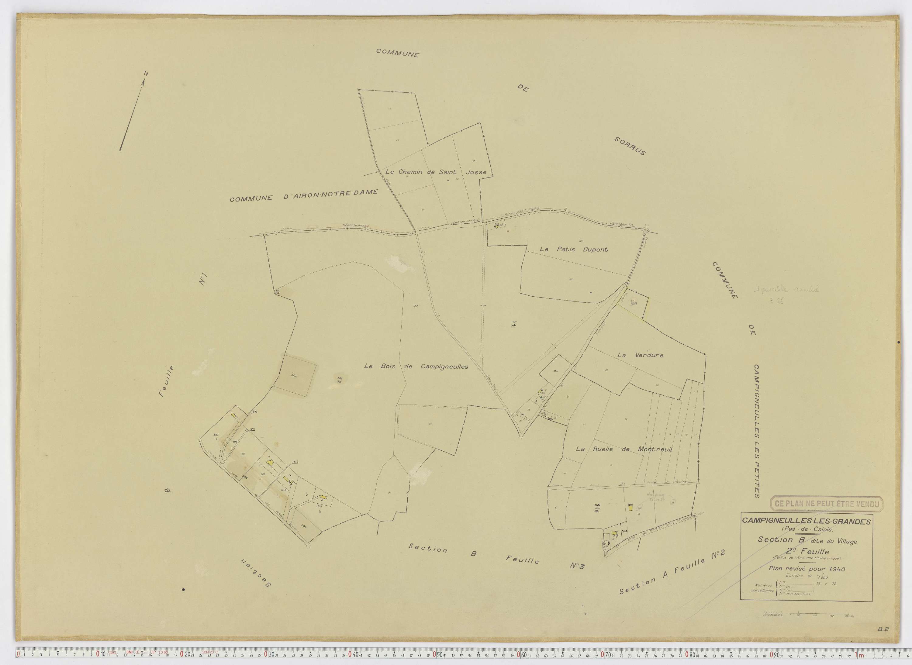 Campigneulles-les-Grandes - Section B, feuille 2.