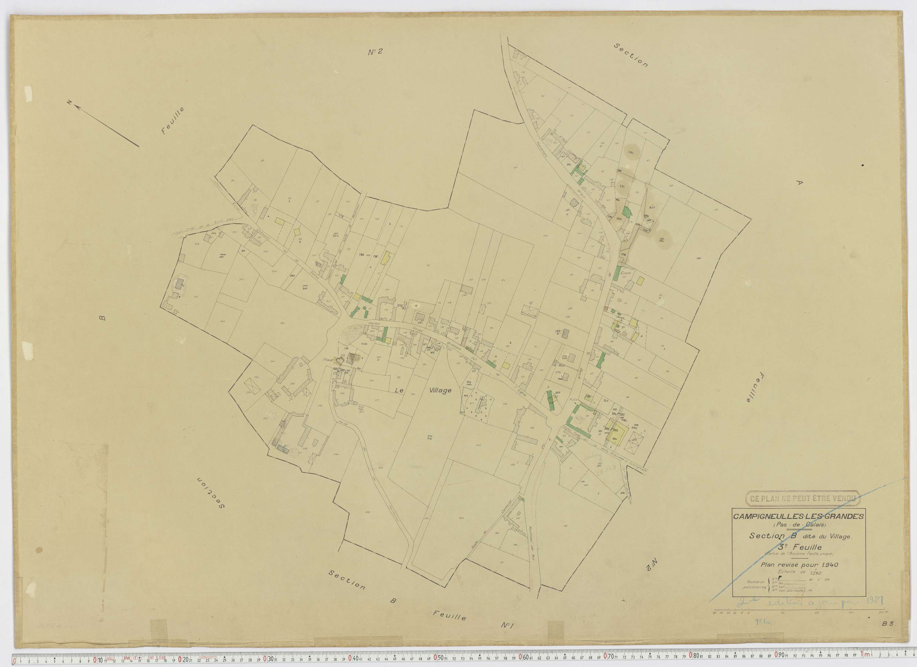 Campigneulles-les-Grandes - Section B, feuille 3.