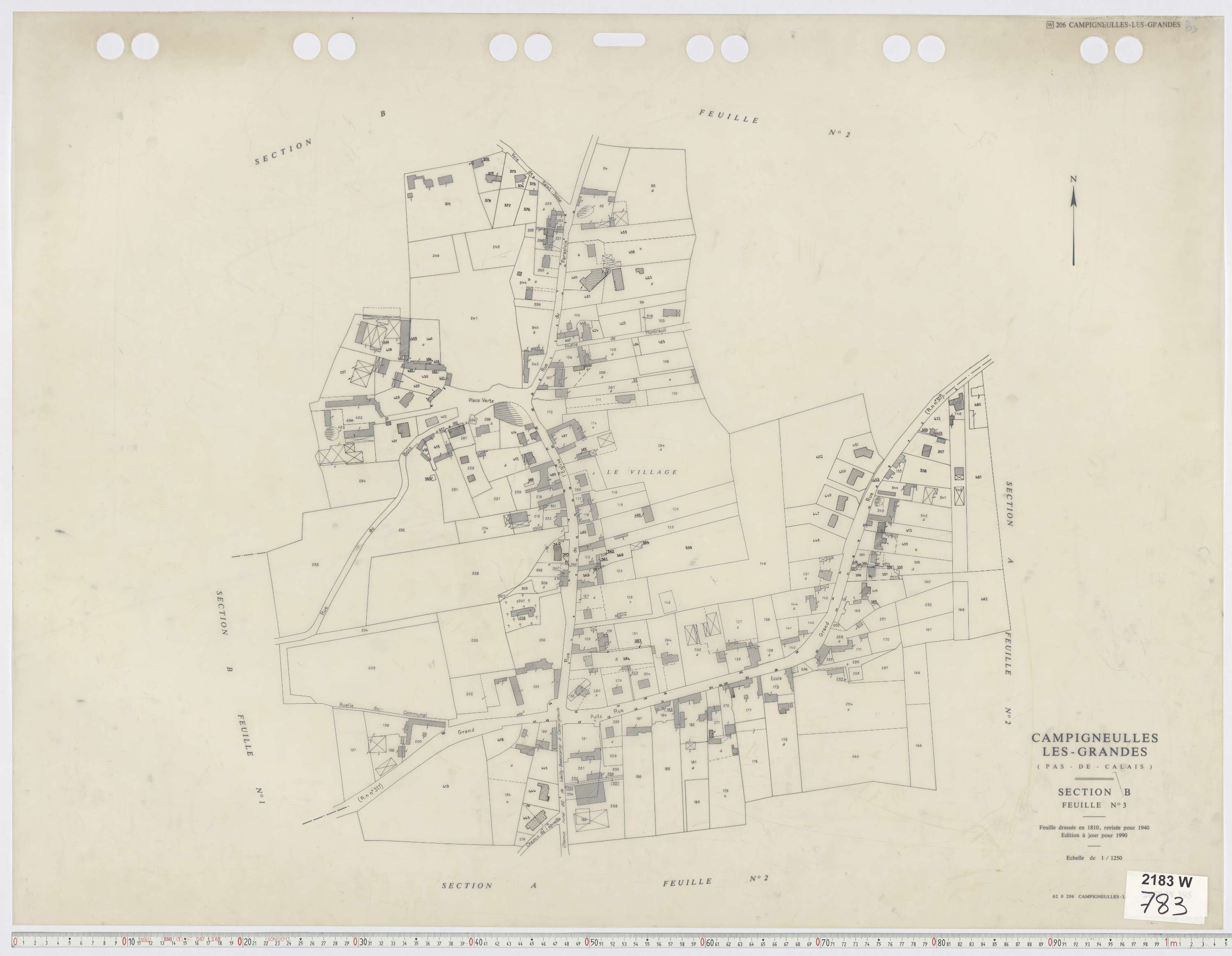 Campigneulles-les-Grandes - Section B, feuille 3.