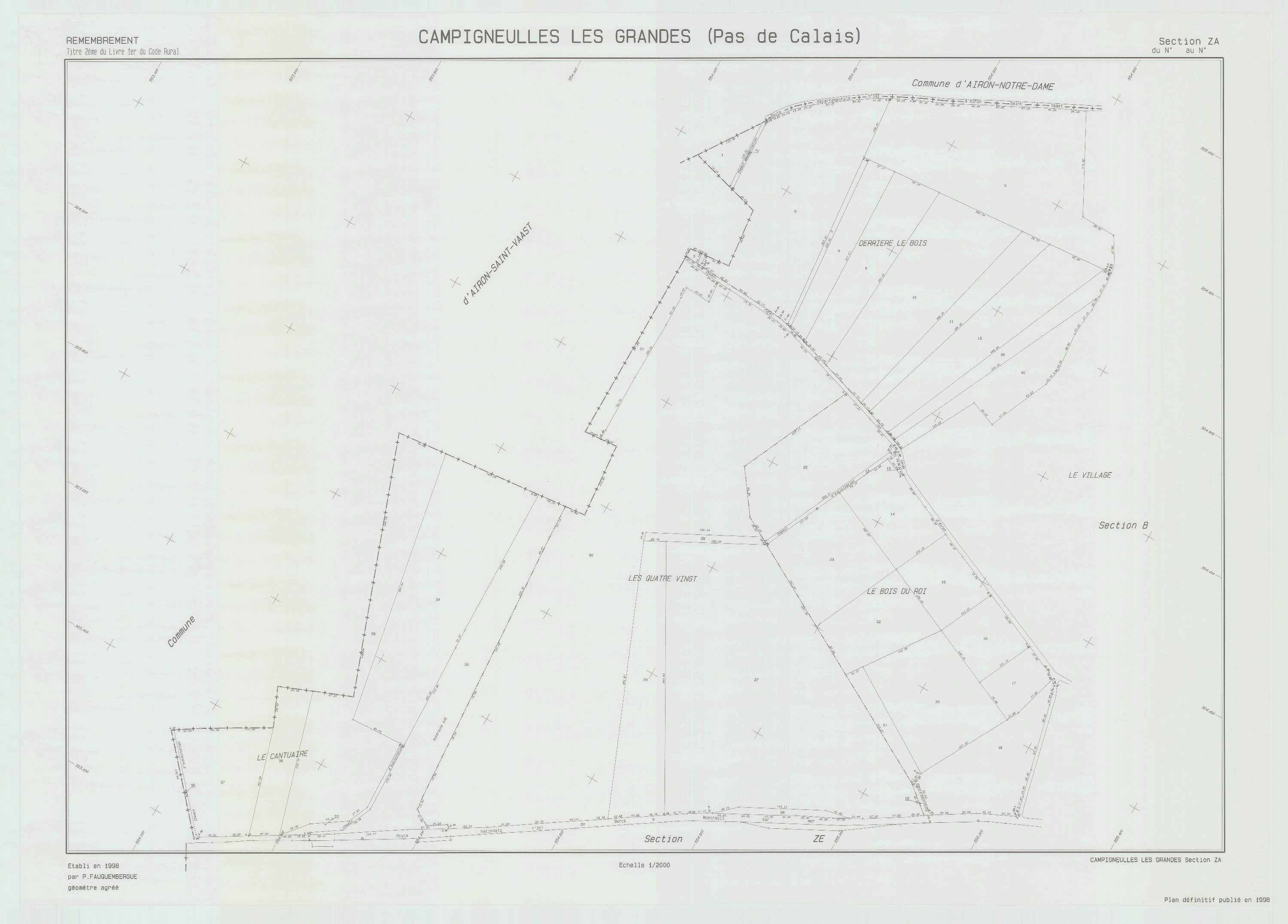 Campigneulles-les-Grandes - Plan de remembrement : section ZA.