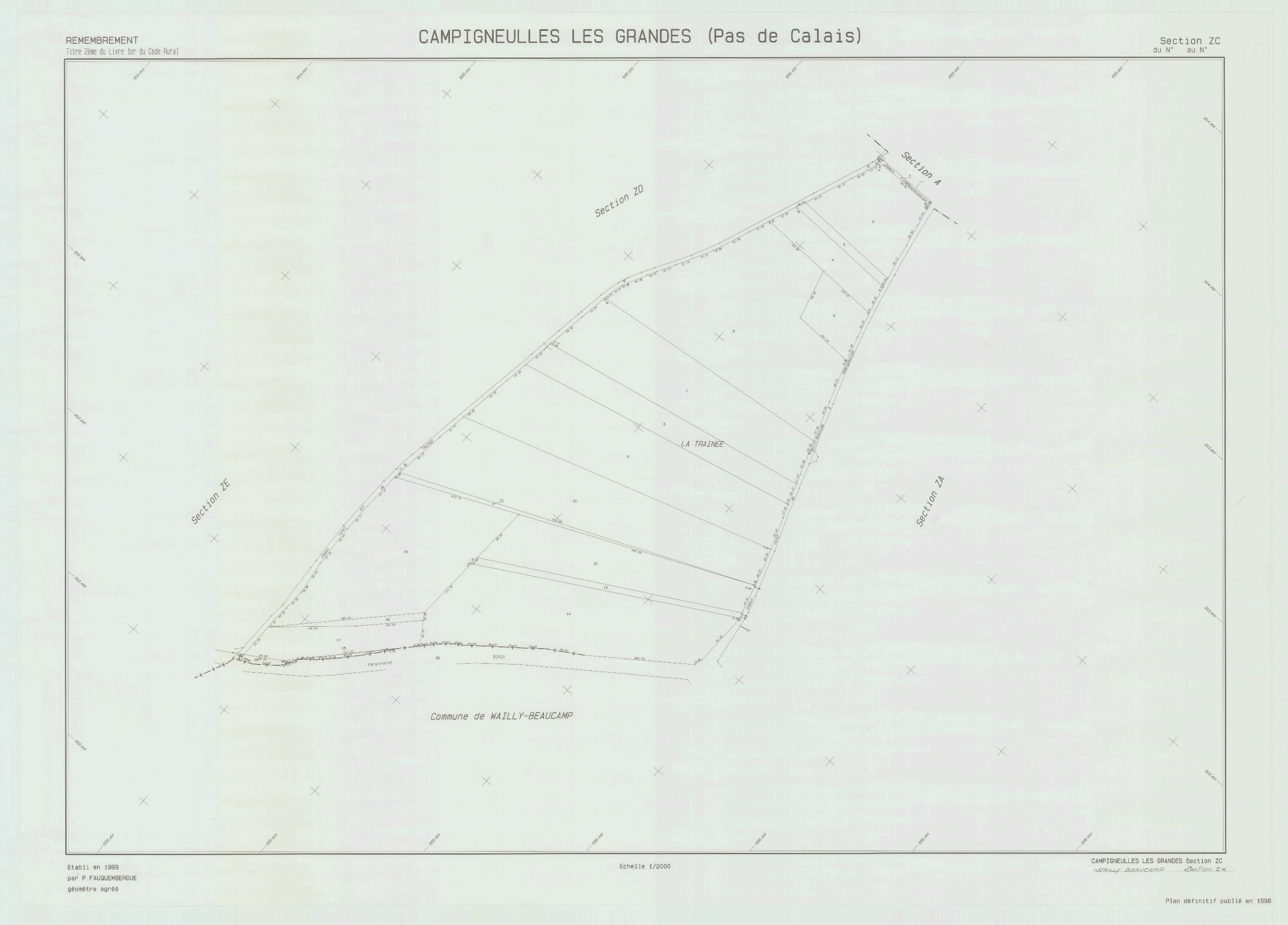 Campigneulles-les-Grandes - Plan de remembrement : section ZC.