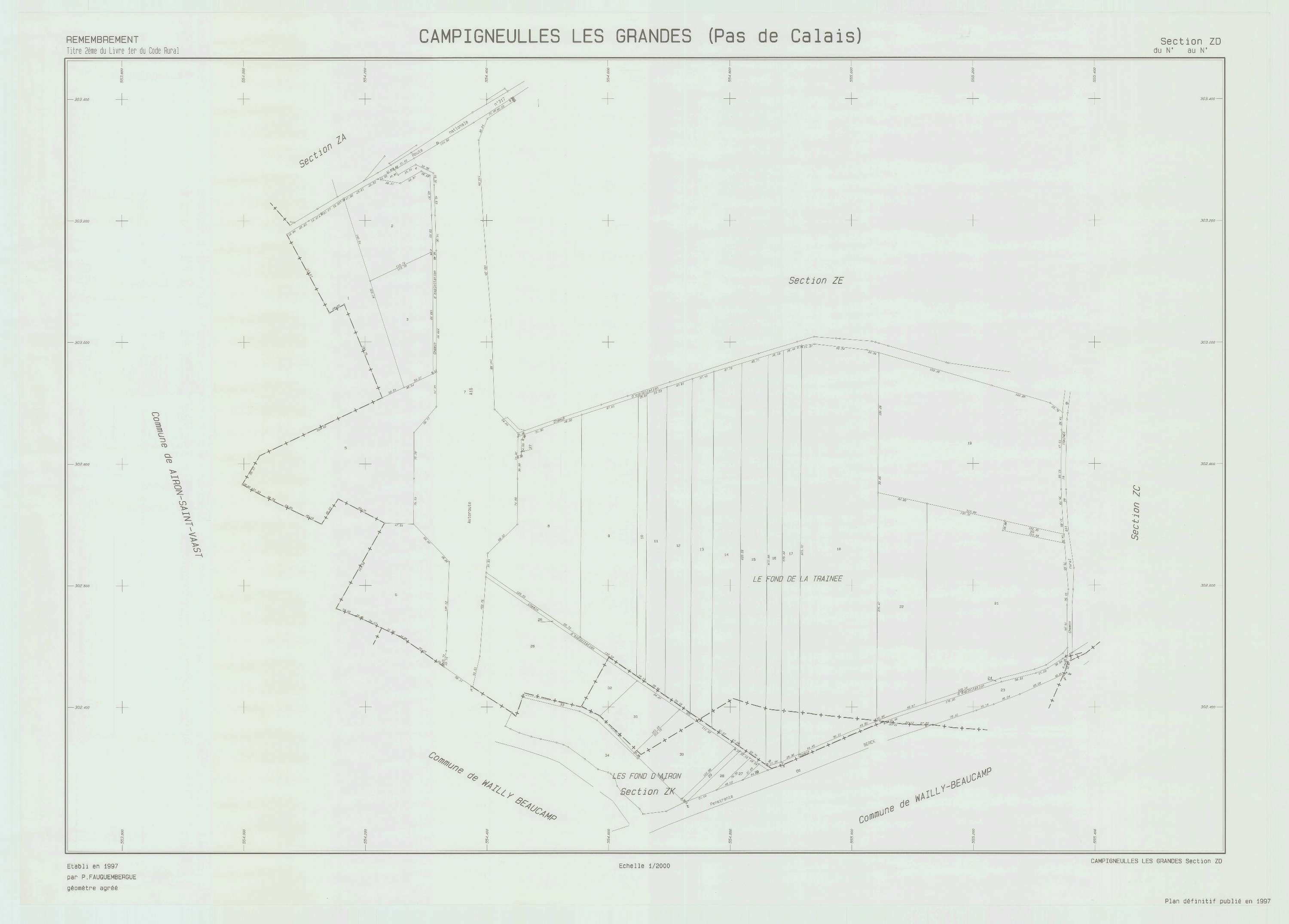 Campigneulles-les-Grandes - Plan de remembrement : section ZD.