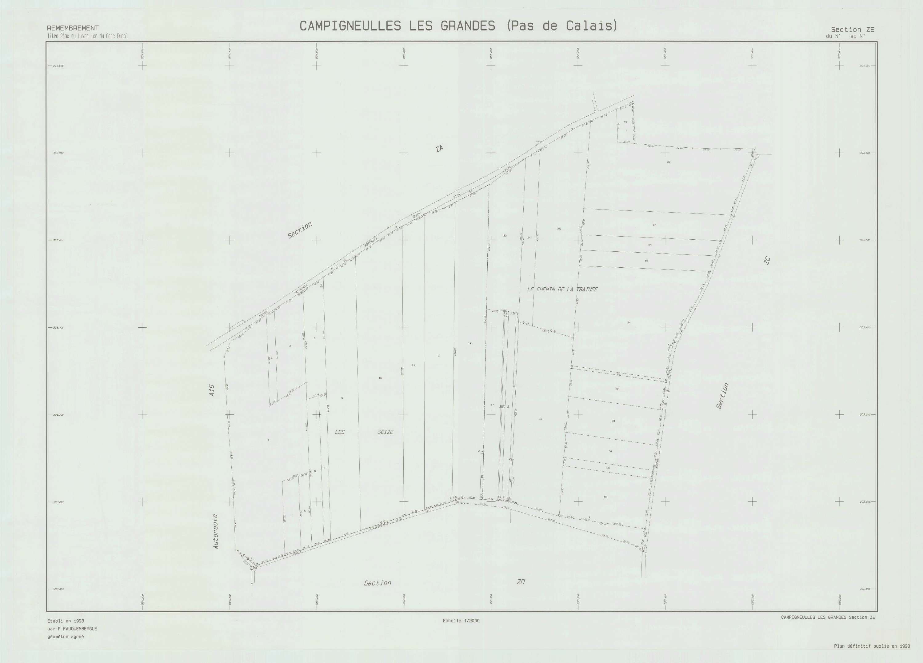 Campigneulles-les-Grandes - Plan de remembrement : section ZE.