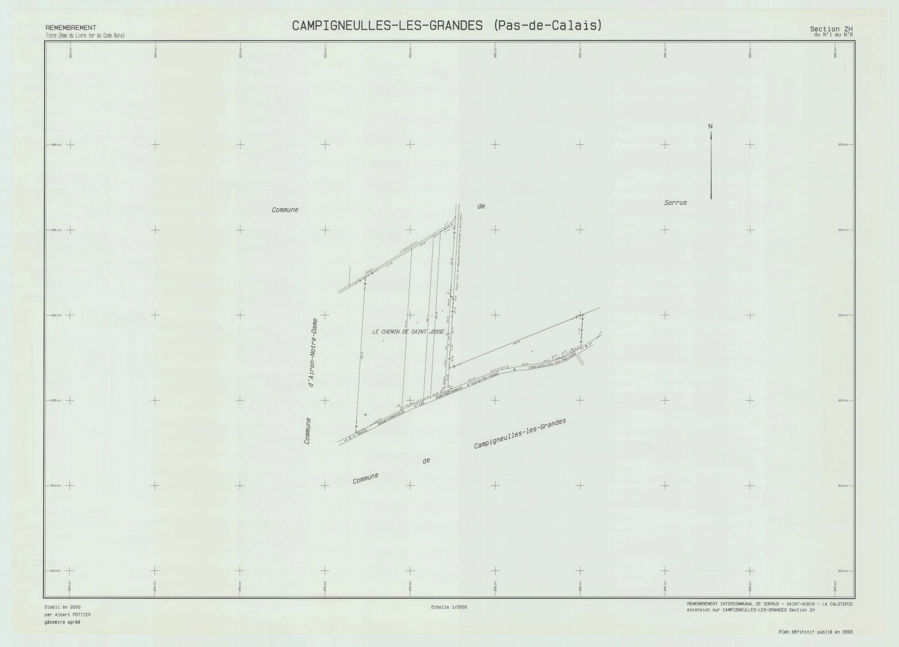 Campigneulles-les-Grandes - Plan de remembrement : section ZH.