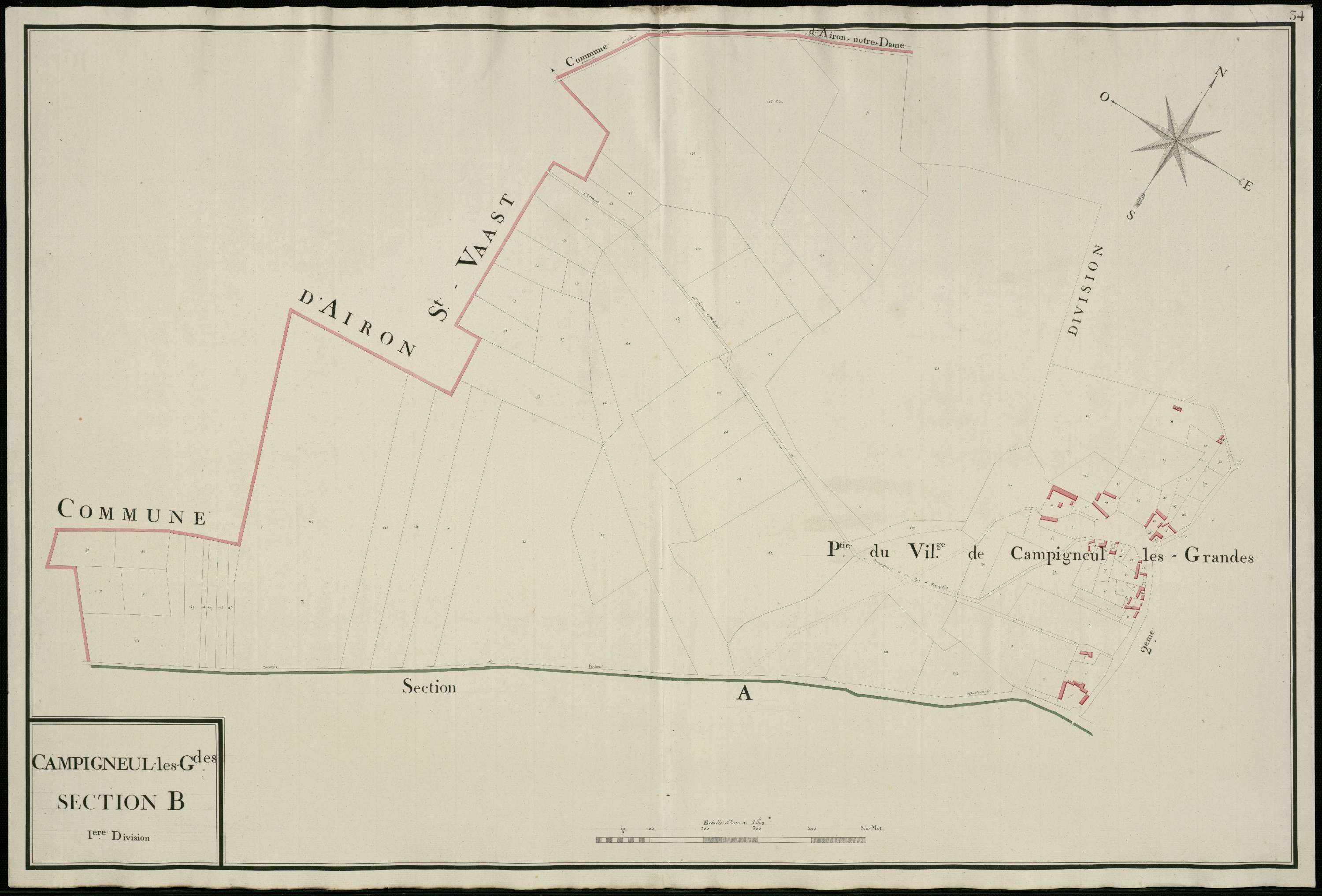 Campigneulles-les-Grandes - Section B, 1re feuille