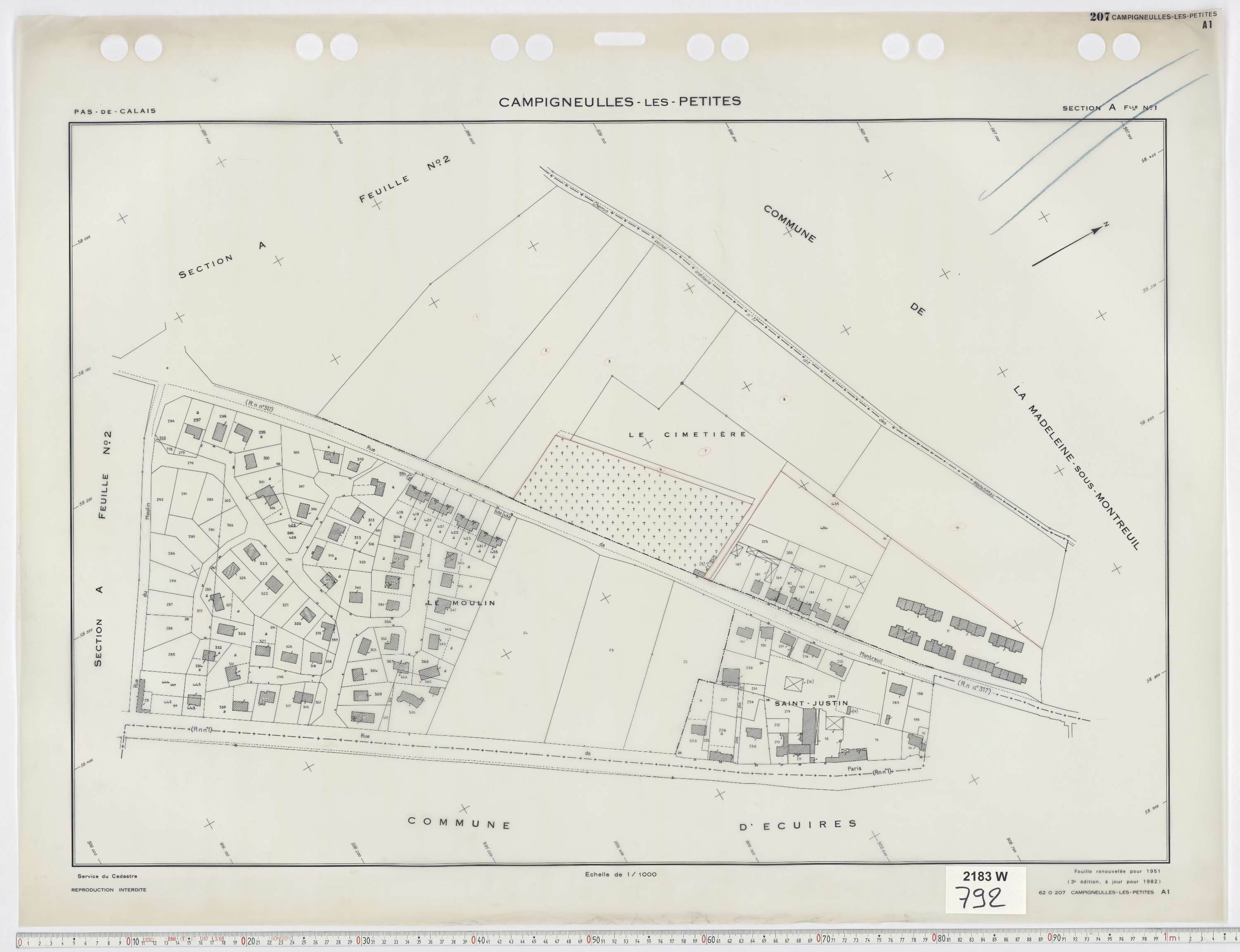 Campigneulles-les-Petites - Section A, feuille 1.
