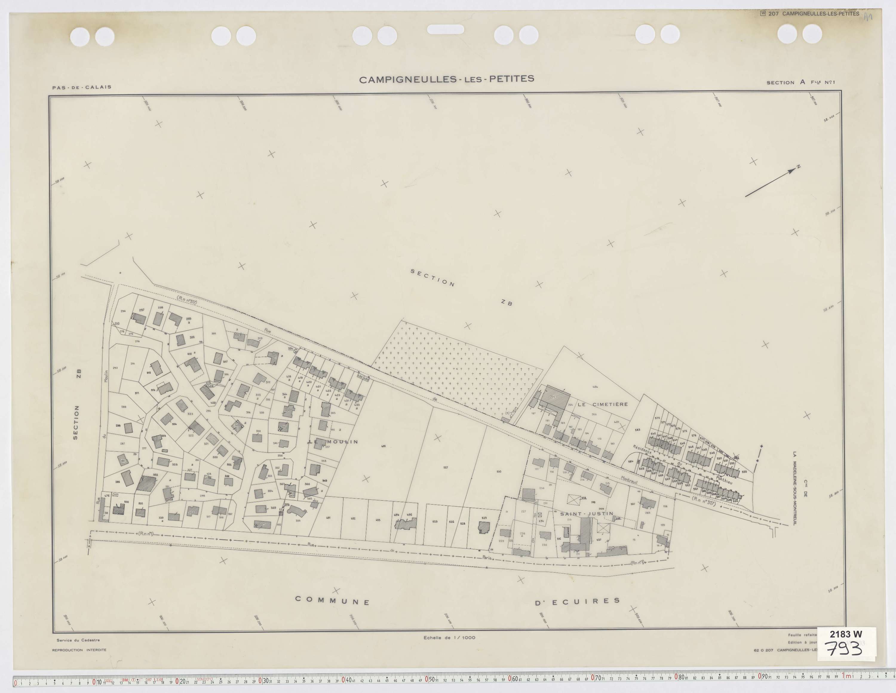 Campigneulles-les-Petites - Section A, feuille 1.